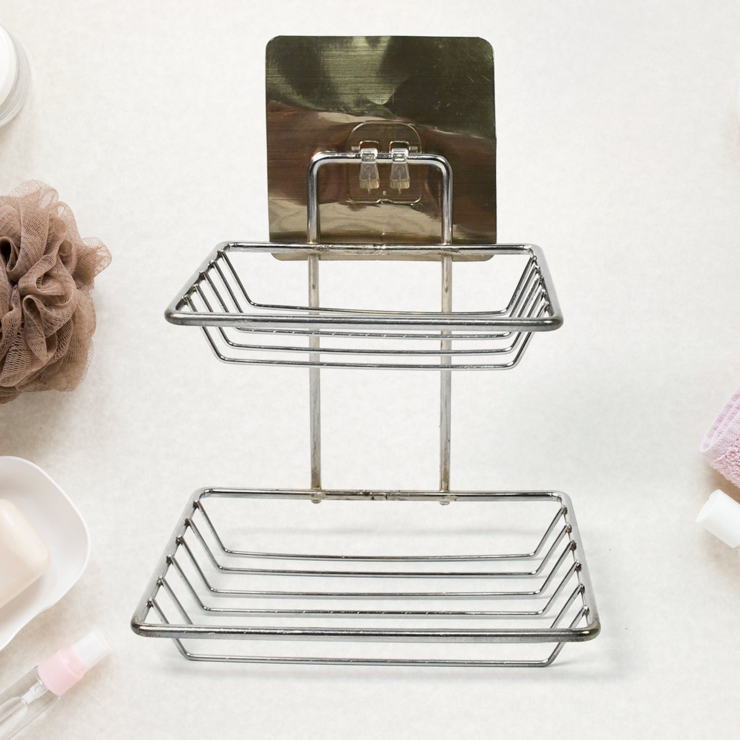 Kitchen Bathroom Soaps Storage Rack With 2 Hook For Home - Happy Price - Image 4