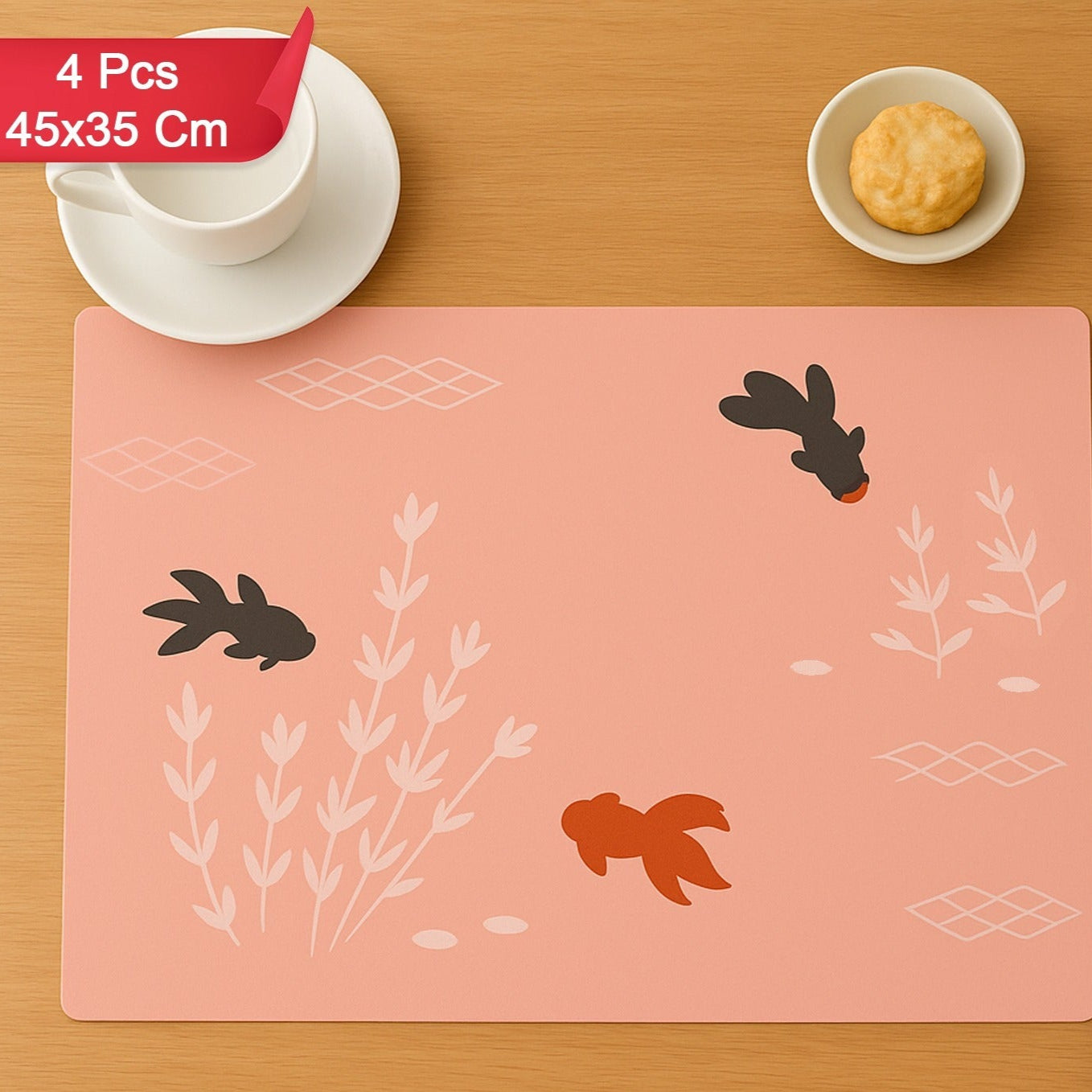 Set of 4 Elegant Dining Table Mats, 45x35 cm, Heat Resistant - Happy Price - Image 1