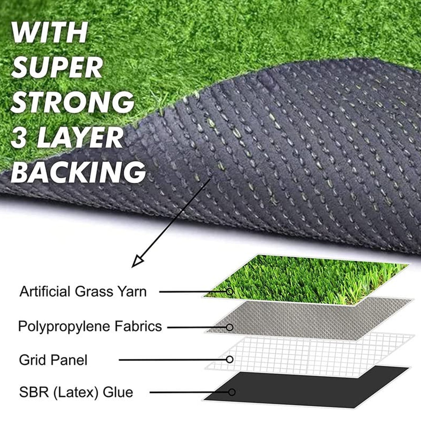 Artificial Grass For Balcony Or Doormat Soft And Durable Plastic Turf Carpet 58x38cm - Happy Price - Image 4