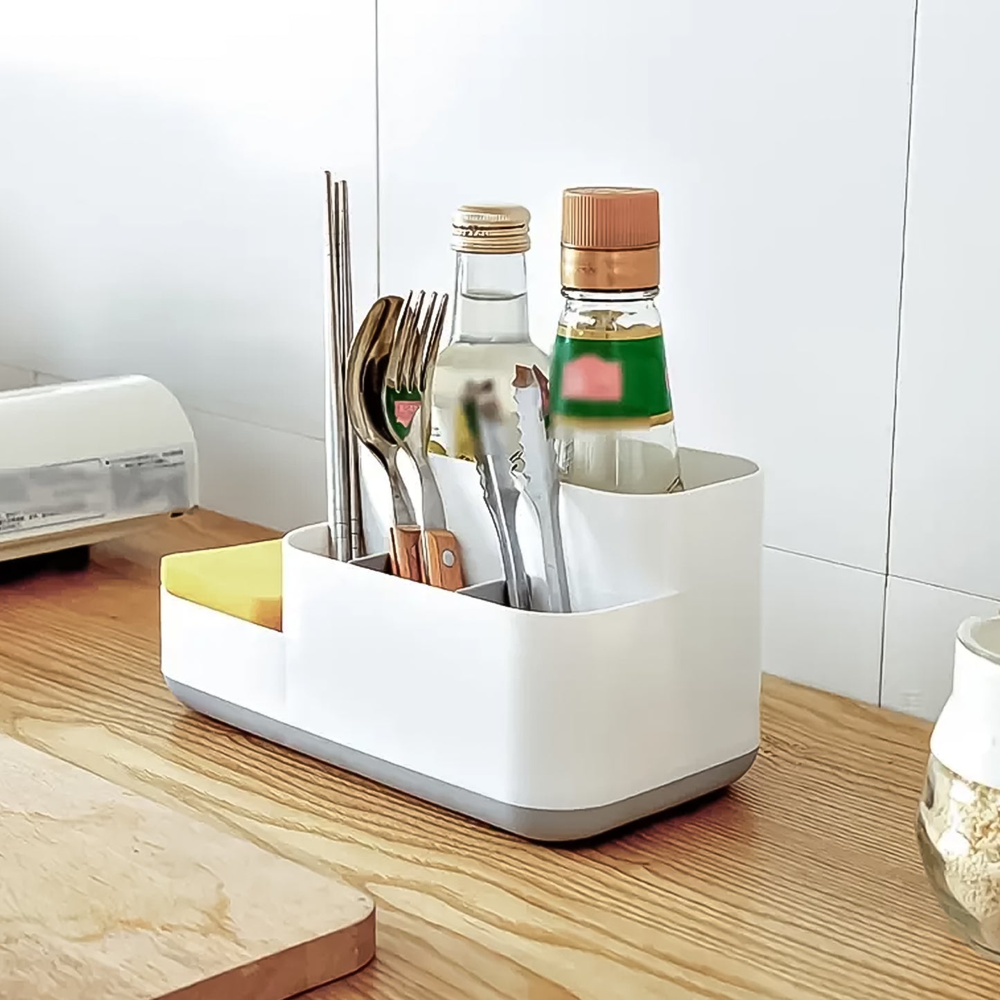 Plastic Multipurpose 5 Compartment Bathroom Desk Organizer Holder (1 Pc) - Happy Price - Image 2