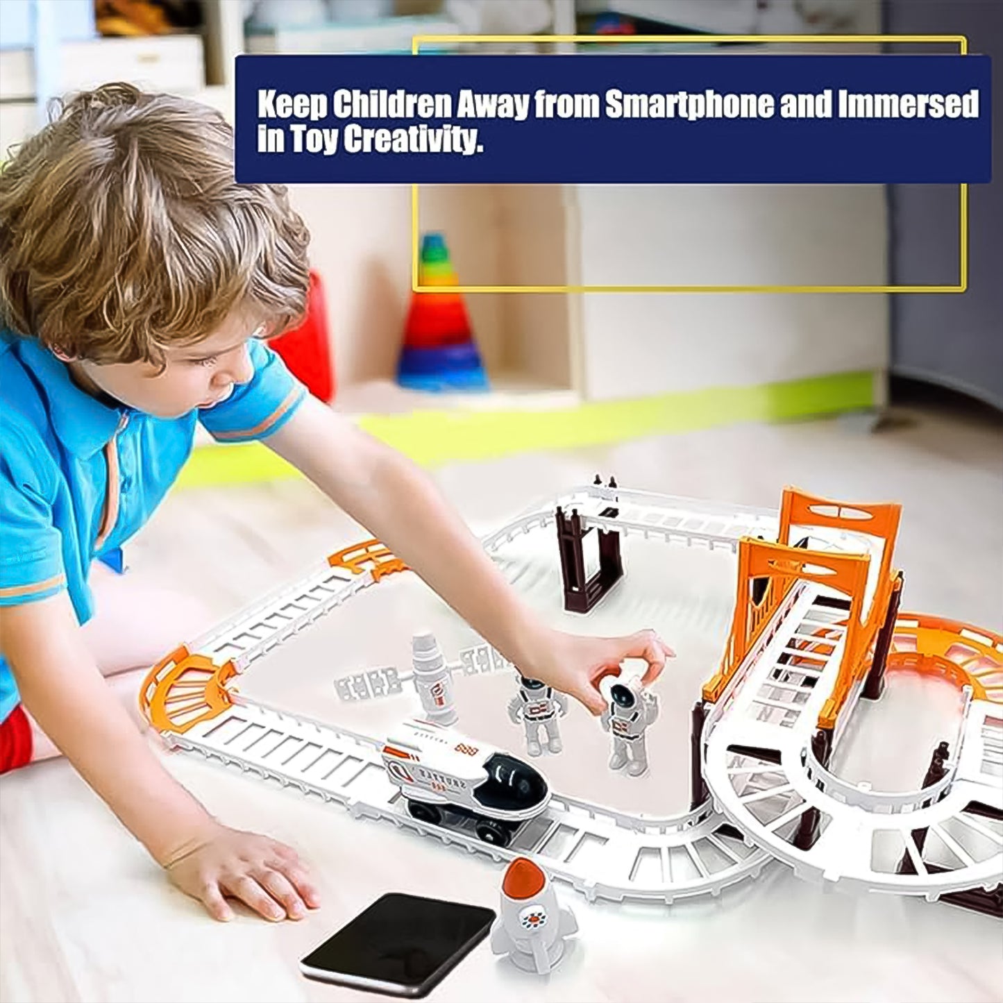 Outer Space Race Track Set For Kids Toys (1 Set) - Happy Price - Image 4