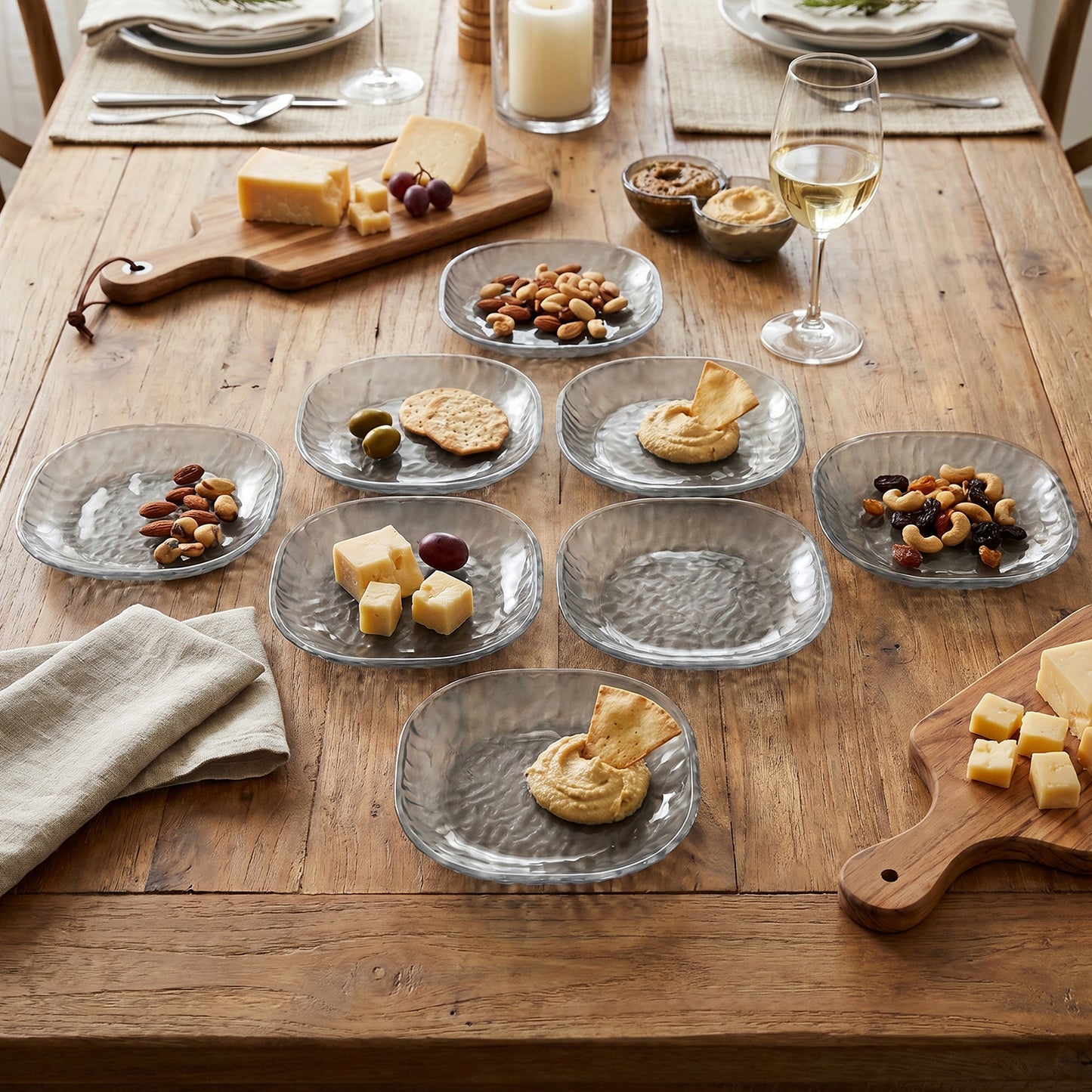 9-in-1 Compartment Snack Serving Tray Set - Plastic Multipurpose Platter - Happy Price - Image 2