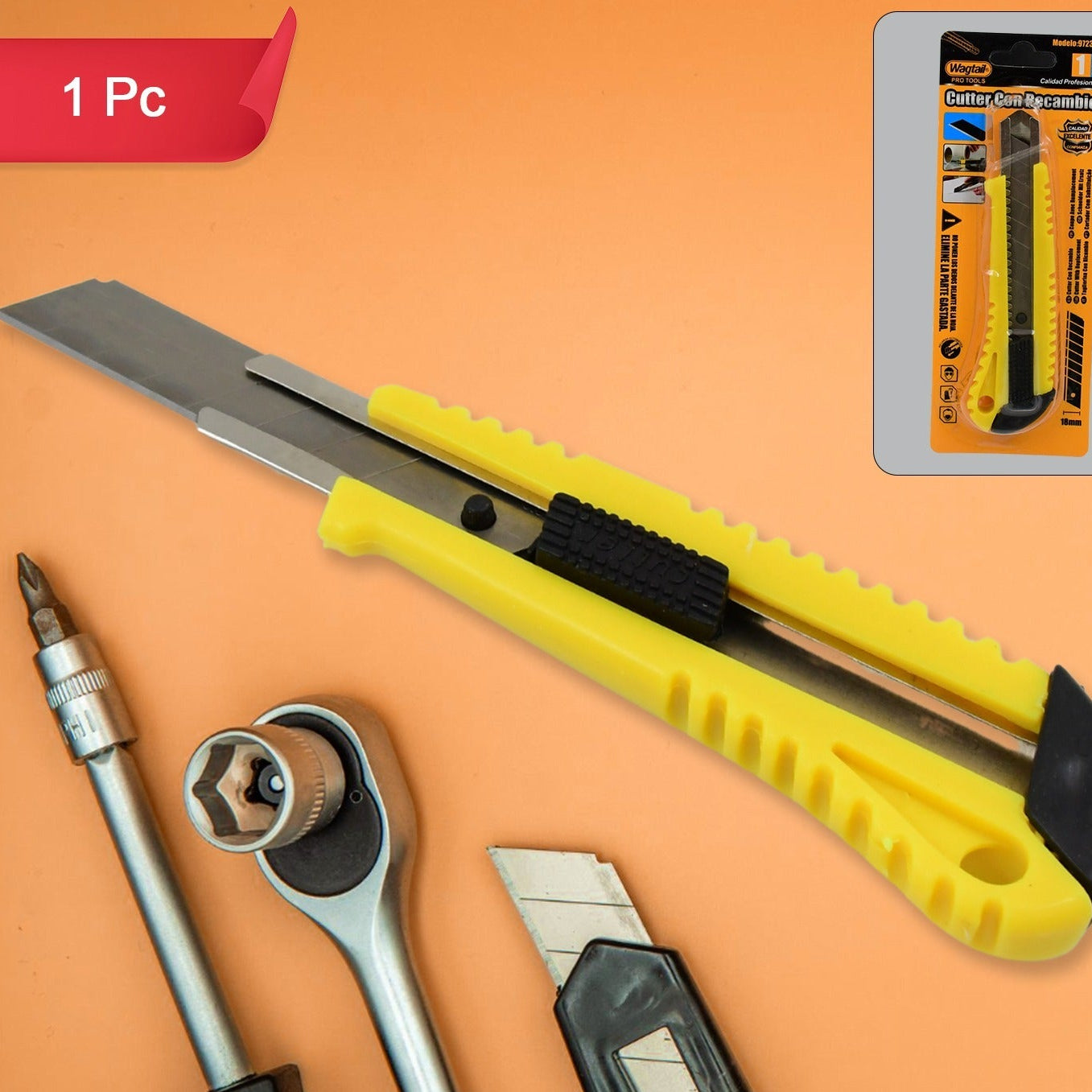 Durable Utility Knife for Heavy Duty Cutting - 1 Piece - Happy Price - Image 1