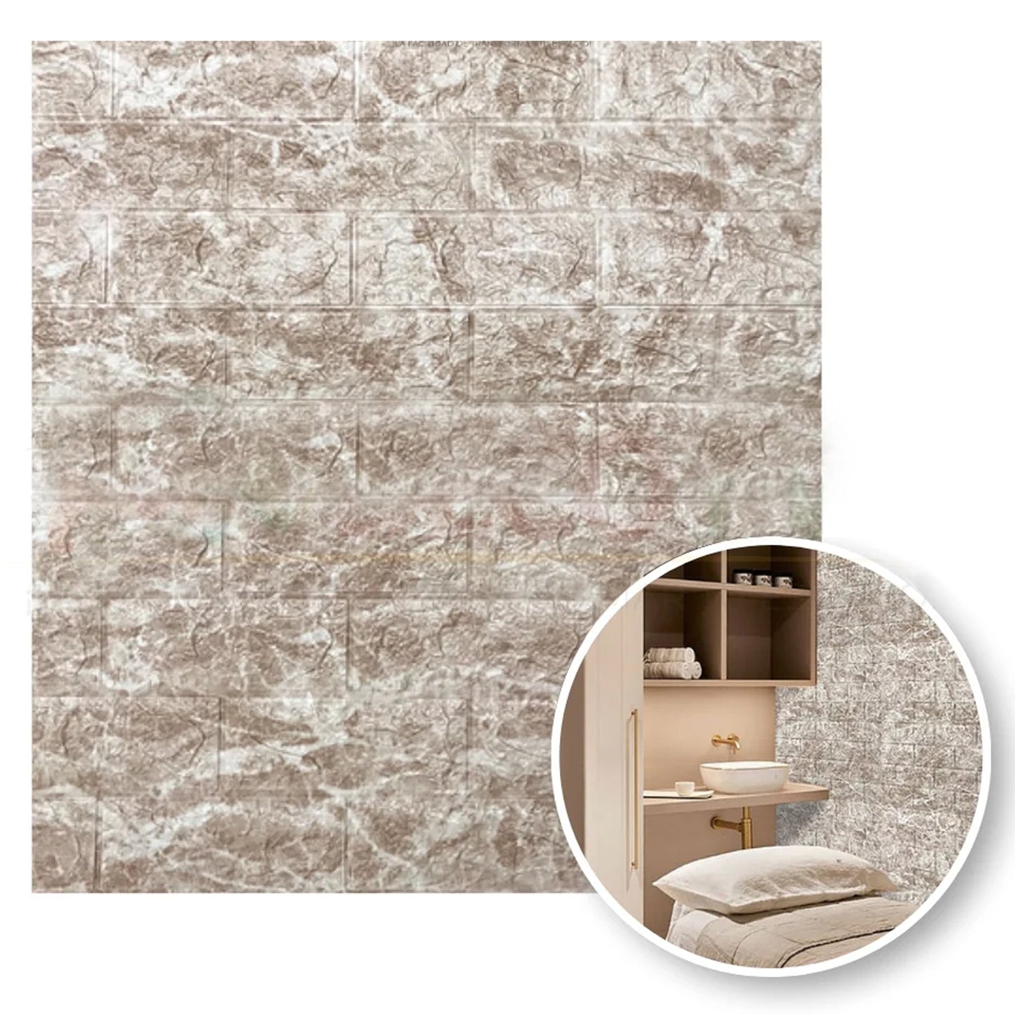 3D Foam Wall Sticker Panel - Waterproof & Self-Adhesive (78 x 70 Cm, 1 Pc) - Happy Price - Image 4