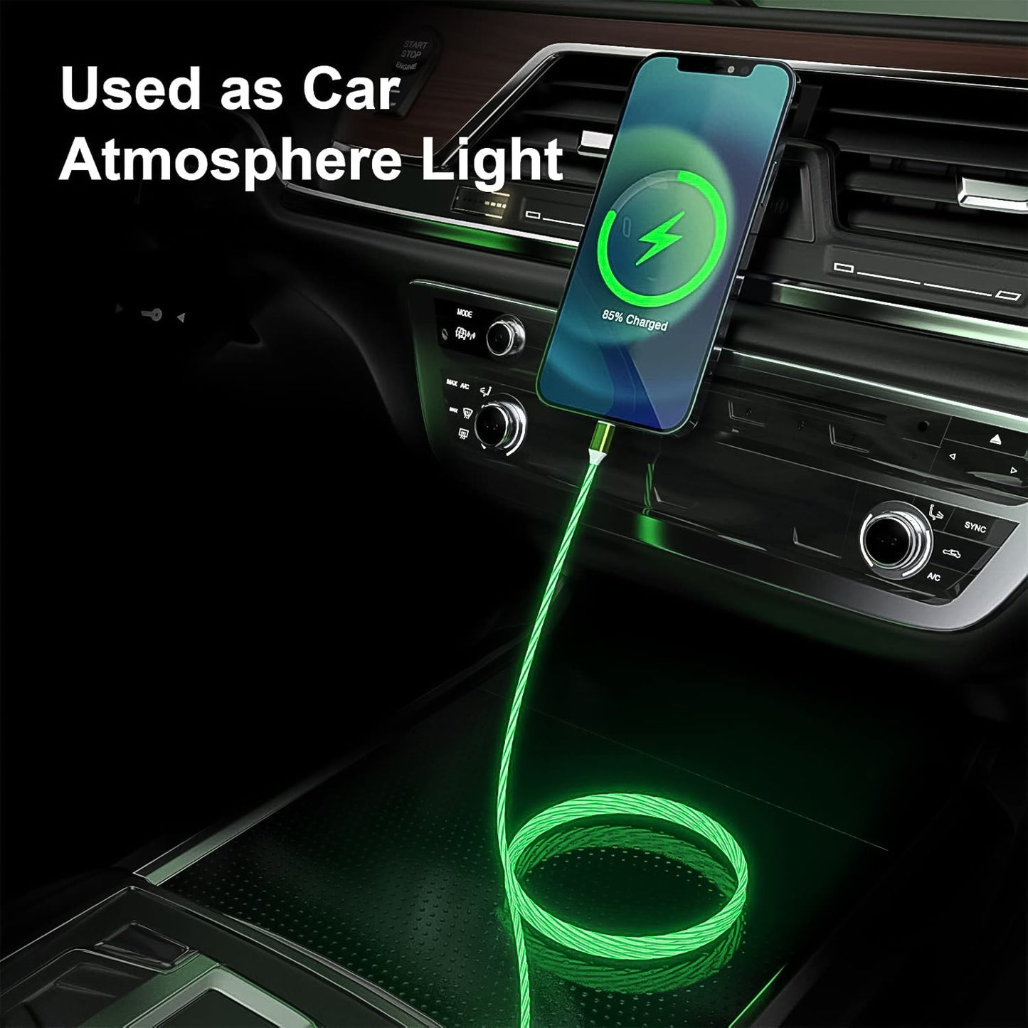 3 In 1 Charging Cable Light Up Fast Charger Multi Charging Cable (1 Pc) - Happy Price - Image 5