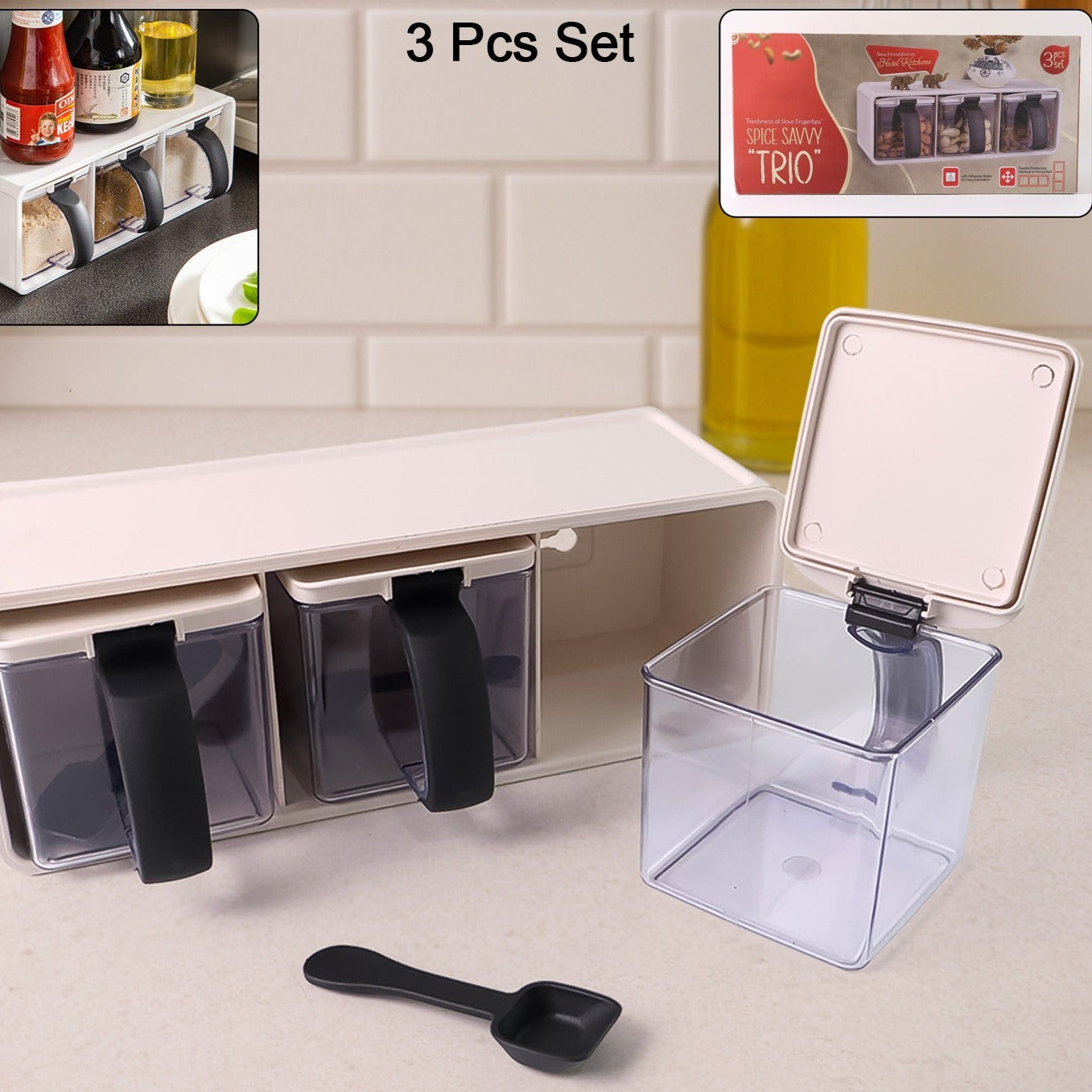 Grinss Modular Spice Storage Box Set (3 Pc) - Happy Price - Image 1