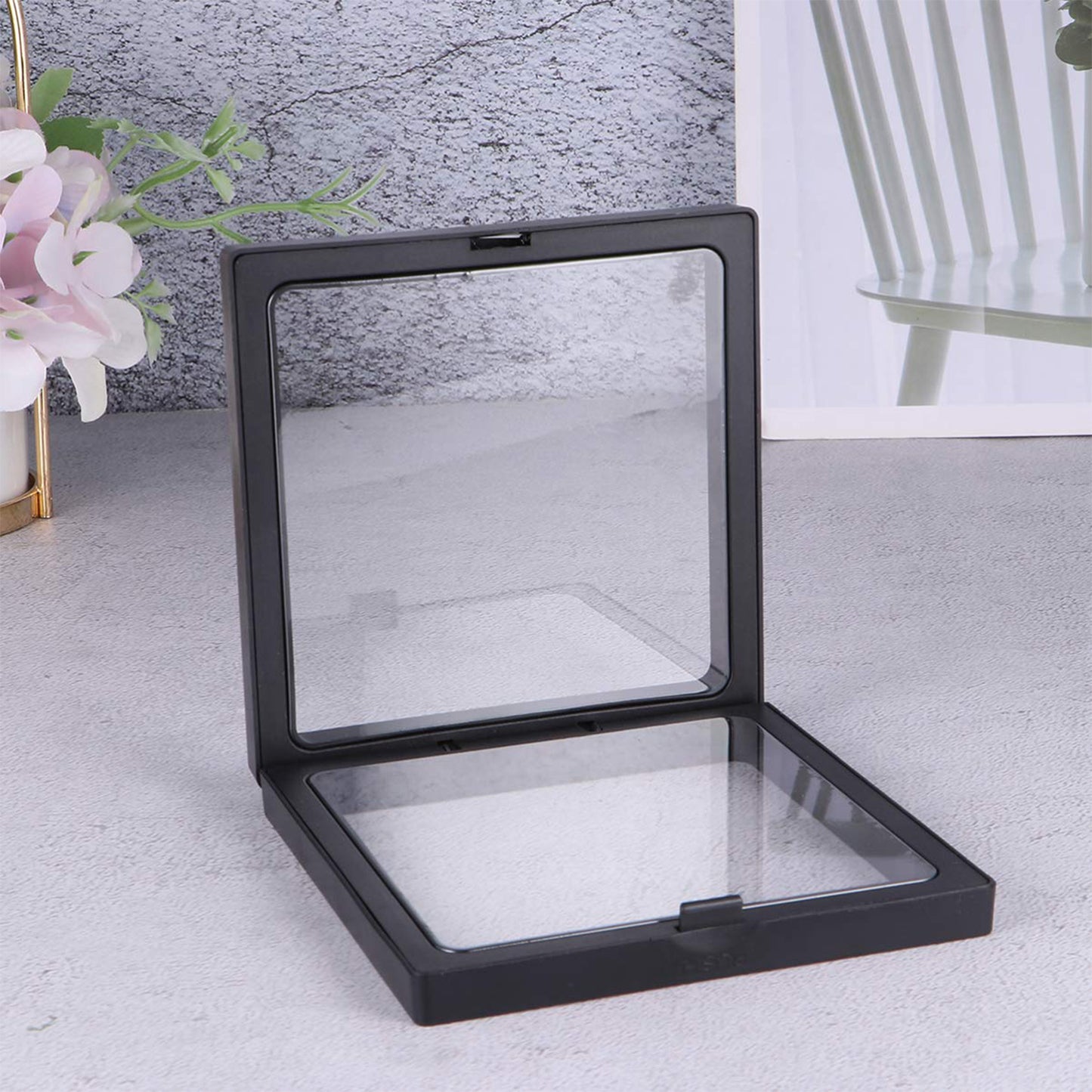 Transparent Jewellery Display Box 9x9 cm (1 Pc) - Magnetic Floating Frame for Rings & Collectibles - Happy Price - Image 3