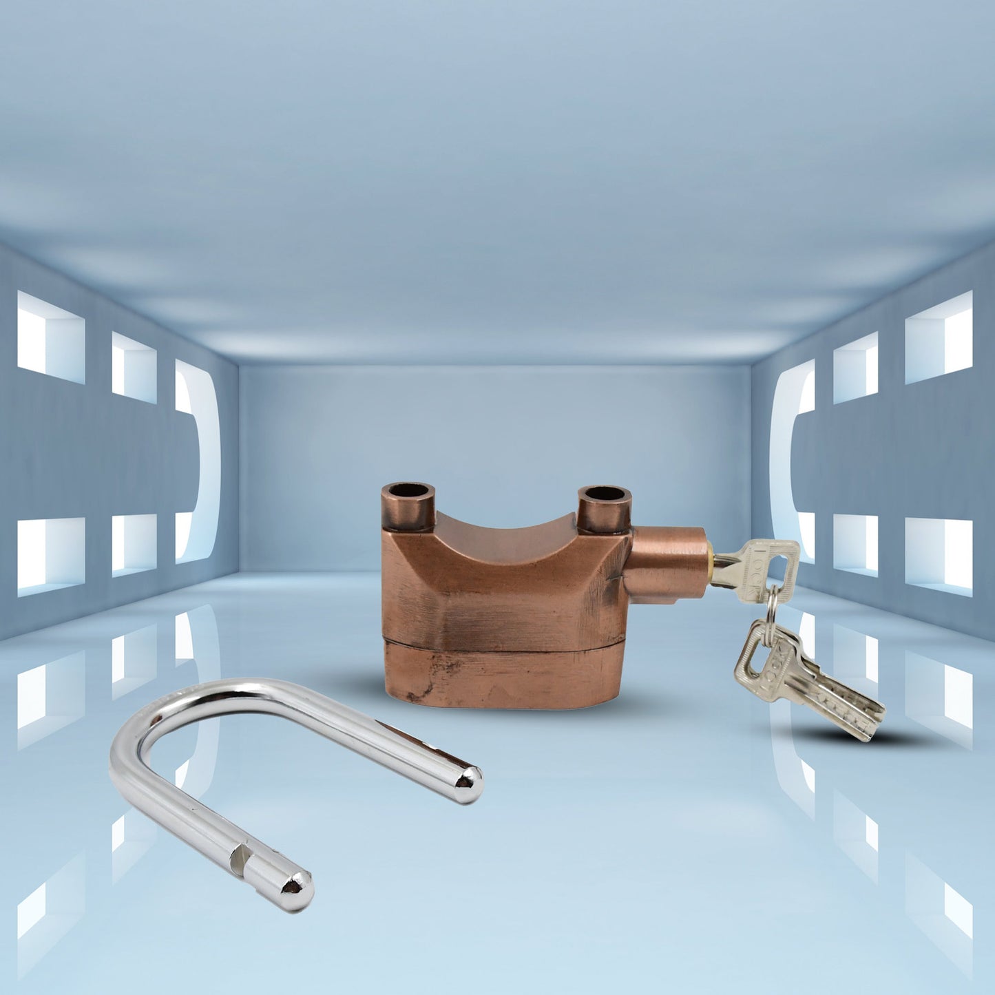 Brown Security Alarm Metallic Lock System With 3 Keys (1 Set) - Happy Price - Image 3