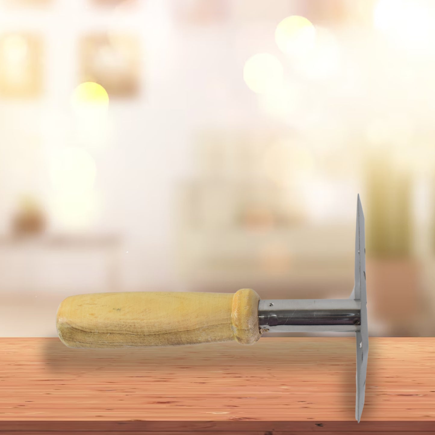 Kitchen Tools Wooden Handle Square Stainless Steel Potato Masher (1 Pc) - Happy Price - Image 3