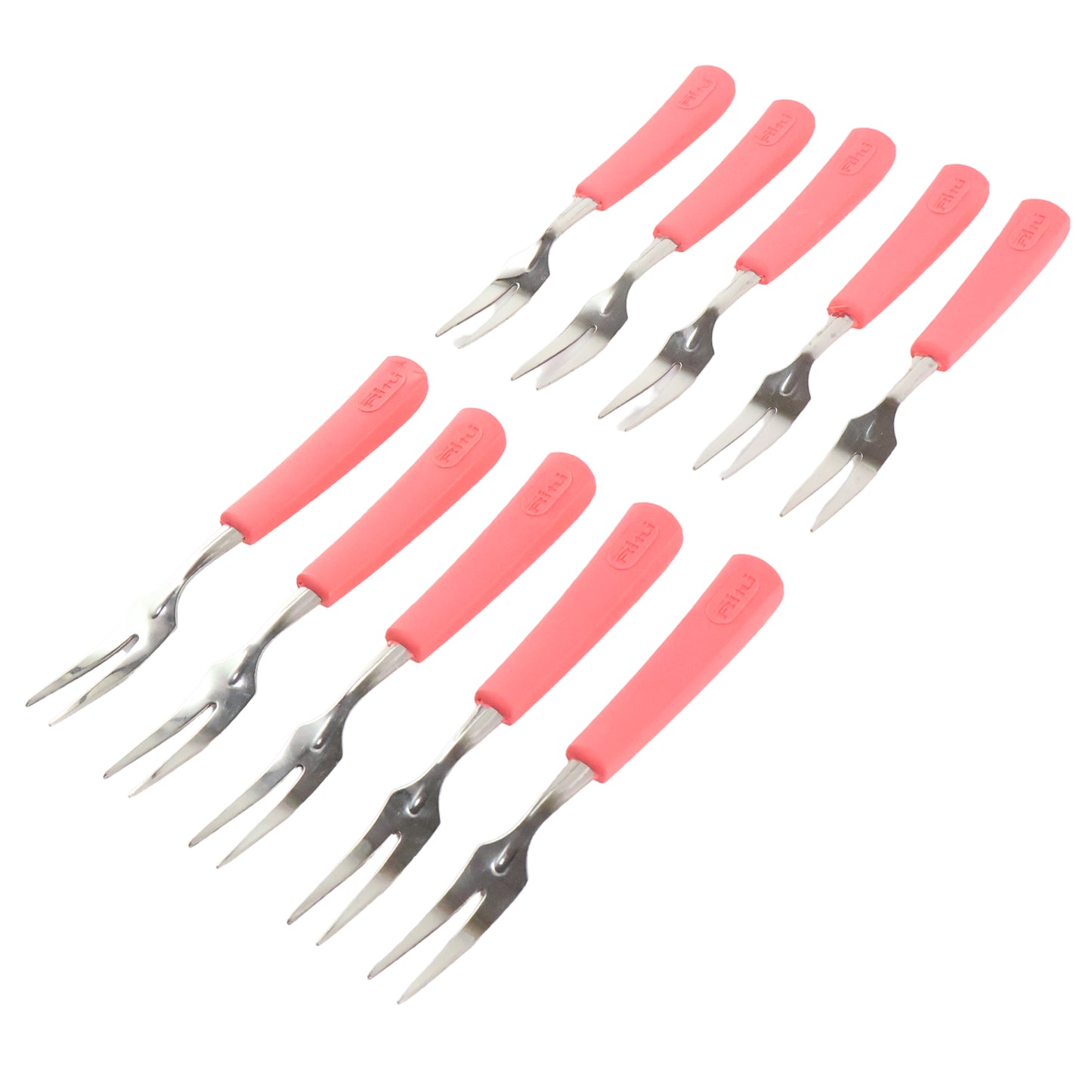Premium Stainless Steel Fruit Fork Set  10 Pieces With Soft Non-slip Handle - Happy Price - Image 4