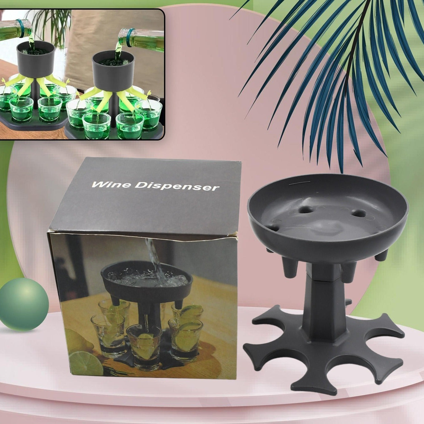 6 Shot Win Glass Dispensers And Tray Drinking Games Shot Glasses Dispenser Party Gifts Shot Spout For Faster Start Of The Party - Happy Price - Image 1
