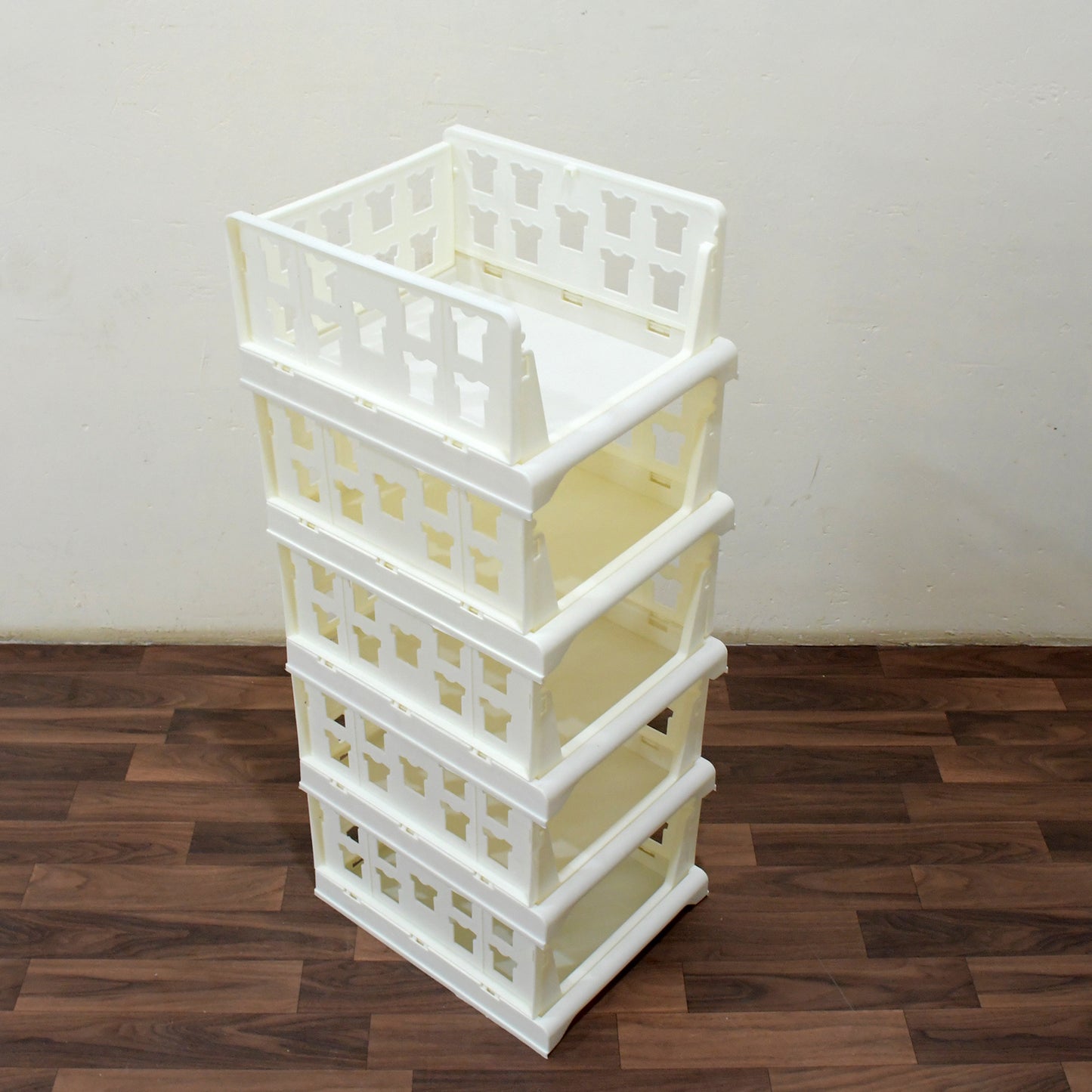 5 Layer Stackable Multifunctional Storagefor Clothes Foldable Drawer Shelf Basket Utility Cart Rack Storage Organizer Cart For Kitchen Pantry Closet Bedroom Bathroom Laundry (5 Layer 1 Pc) - Happy Price - Image 3