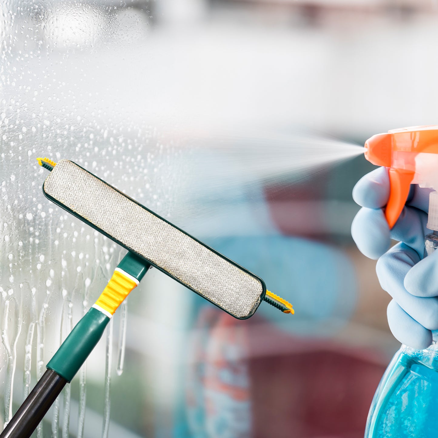 3 In 1 Glass Wiper Used In All Kinds Of Household And Official Places For Cleaning And Wiping Of Floors Glasses And Dust Etc. - Happy Price - Image 3