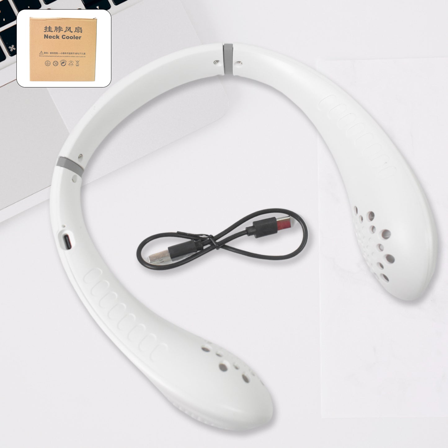 Neck Fan Portable And Wearable Personal Fan Usb Rechargeable Headphone Design Neckband Fan With 3 Speeds Suitable For Outdoor Family Sports Travel - Happy Price - Image 4