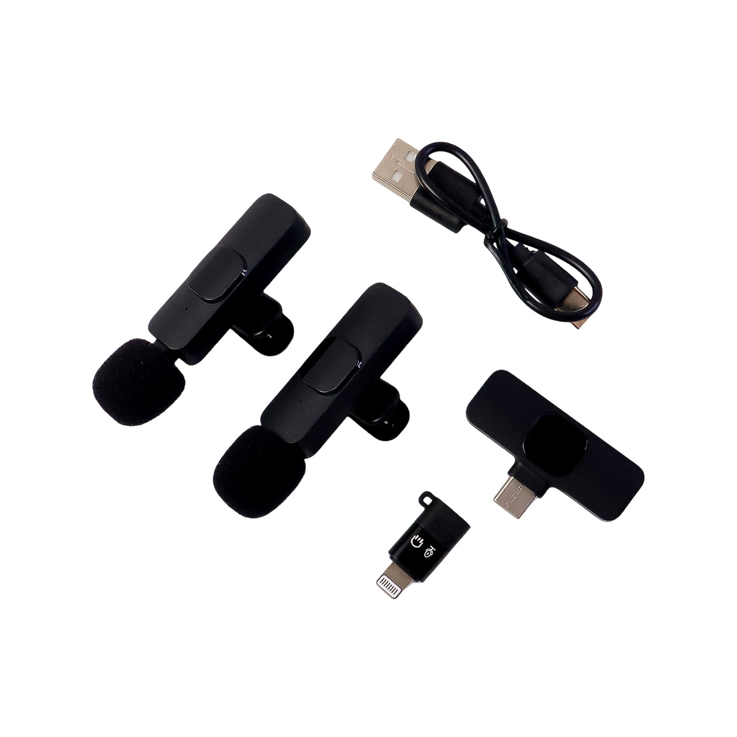 K9 Dual Wireless Microphone Set for Mobile Recording - 2 Mics + 1 Receiver for Type-C & iPhone - Happy Price - Image 5