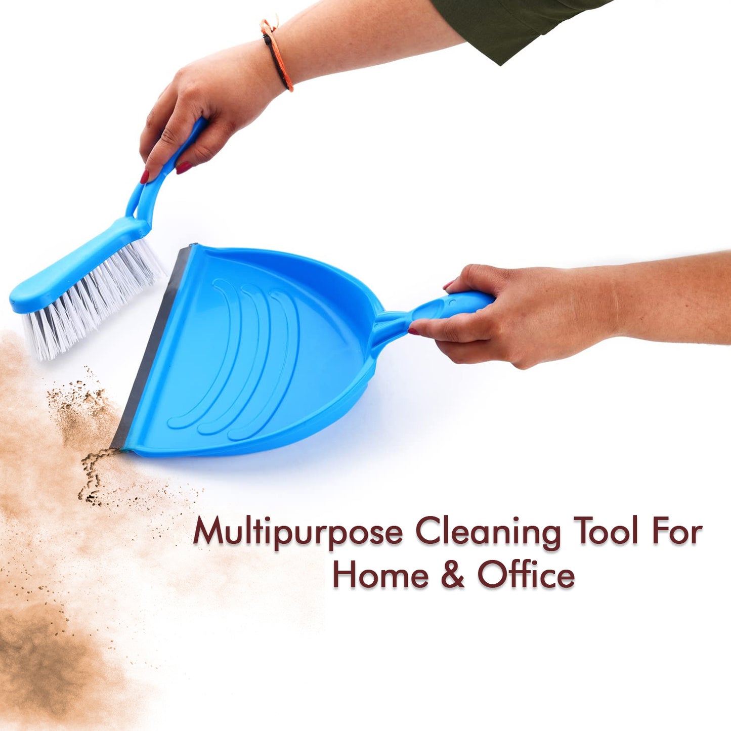 Durable Plastic Dustpan and Brush Set with Long Handle for Home Cleaning - Happy Price - Image 3