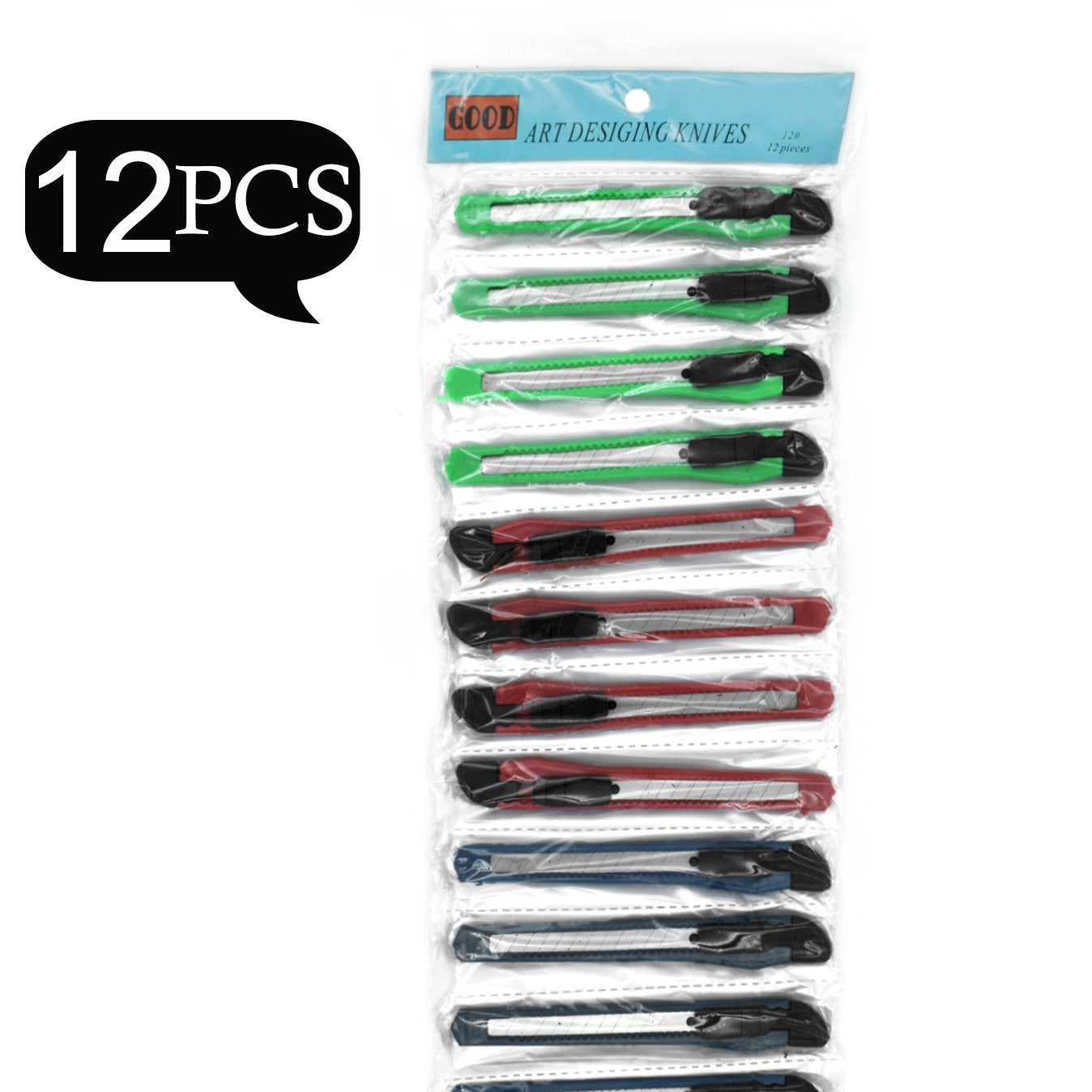 Paper Cutter Stationary Item Standard Quality Knife ( 12pc Set ) - Happy Price - Image 1