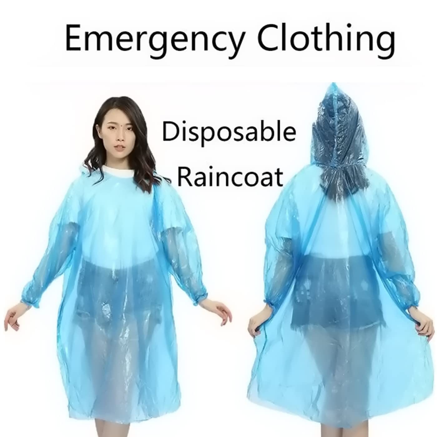 Portable Adult Rain Coat Raincoat Waterproof Button Cardigan Portable Raincoat  Adult Outdoor Traveling Plastic Material Raincoatrain Wearrain Suit For Outdoor Accessory (1pc) - Happy Price - Image 3