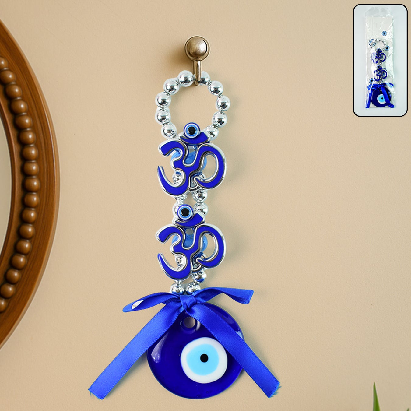 Decorative Double OM Evil Eye Hanging - Spiritual Protection Charm (1 Pc) - Great Price - Image 1