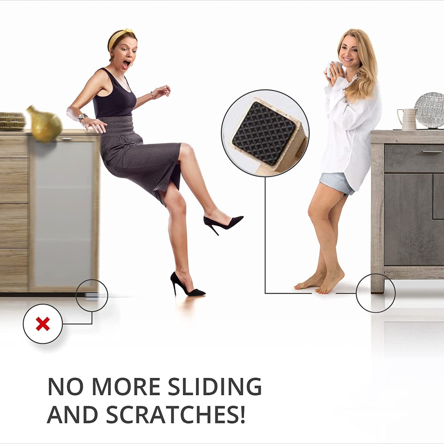 9133 Square Self Adhesive Door Wardrobe Furniture Feet Pad (Pack Of 1pc). - Happy Price - Image 4