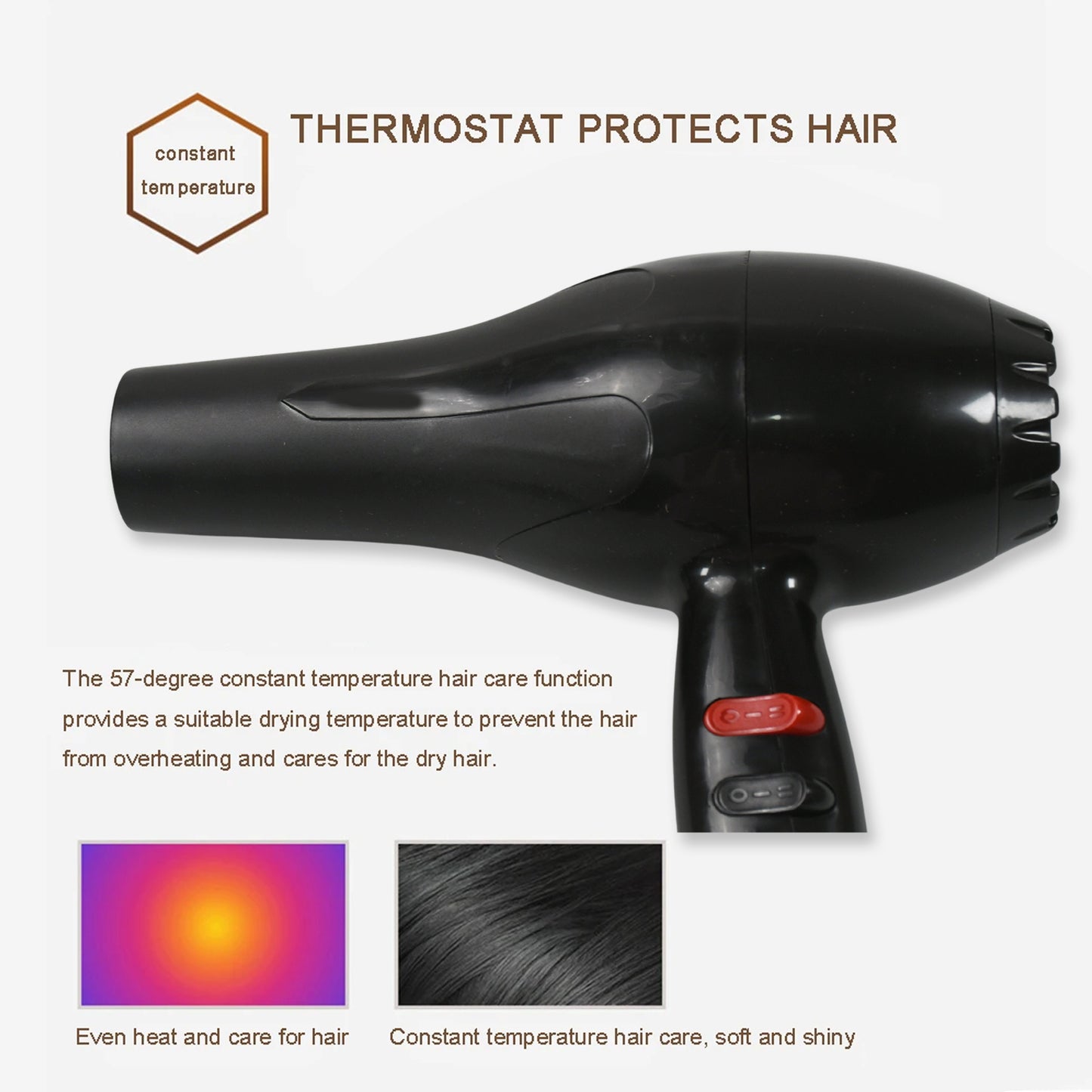 Professional 1800W Hair Dryer with 2 Speed & 3 Heat Settings - Happy Price - Image 6