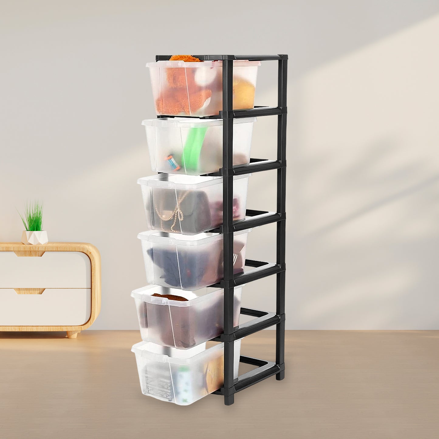6-layer Modular Plastic Drawer Storage Cabinet - Happy Price - Image 5