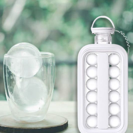 Ice Tray Foldable Ice Cube Molds With Lid2-in-1 Ice Box Ice Cube Speeder Ice Ball Maker Ice Cube Making Bottle14-ice Balls For Outing Camping Hiking - Happy Price - Image 1