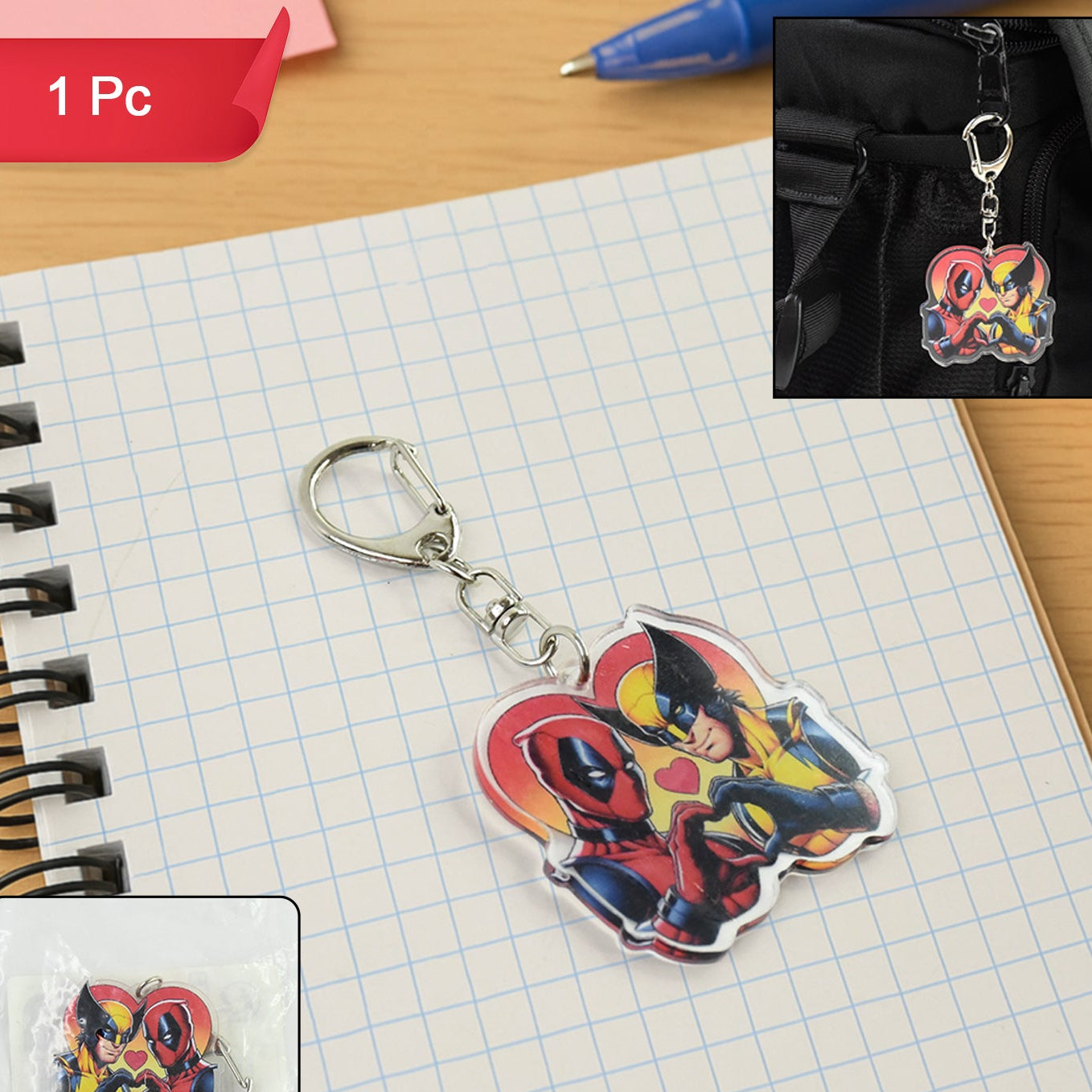 Stylish Acrylic Cartoon Character Keychain With Metal Clip (1 Pc) - Happy Price - Image 1