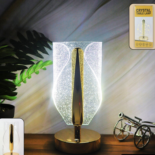 Crystal Table Lamp with USB Charging - Decorative LED Bedside Light - Happy Price - Image 1
