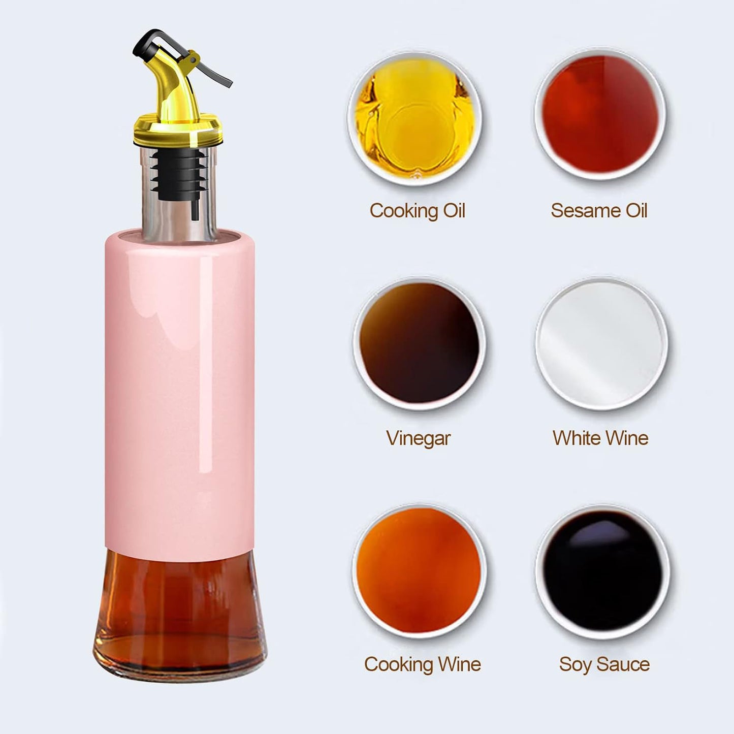 300 Ml Olive Oil Dispenser Bottle Leakproof Condiment Glass Container Non- Drip Spout Soy Sauce Vinegar Cruet Bottle For Kitchen Cooking Bbq Fry For Kicthen Home (300 Ml) - Happy Price - Image 6