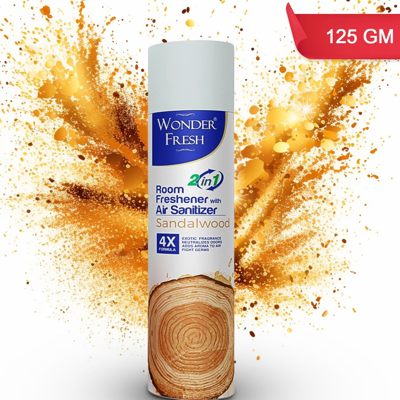 Fresh Air Freshener Spray Sandalwood Fragrance  Long Lasting Fragrance For Home  Office (Mix Fragrance   125 Gm) - Happy Price - Image 1