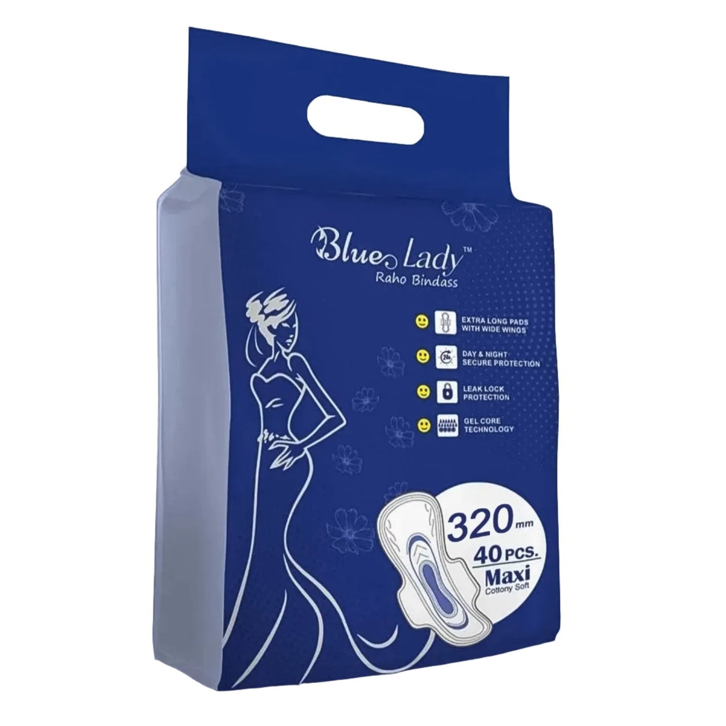 Blue Lady Extra Long Pads With Wides Wings Sanitary Pads  320 Mm 40-pack - Happy Price - Image 4