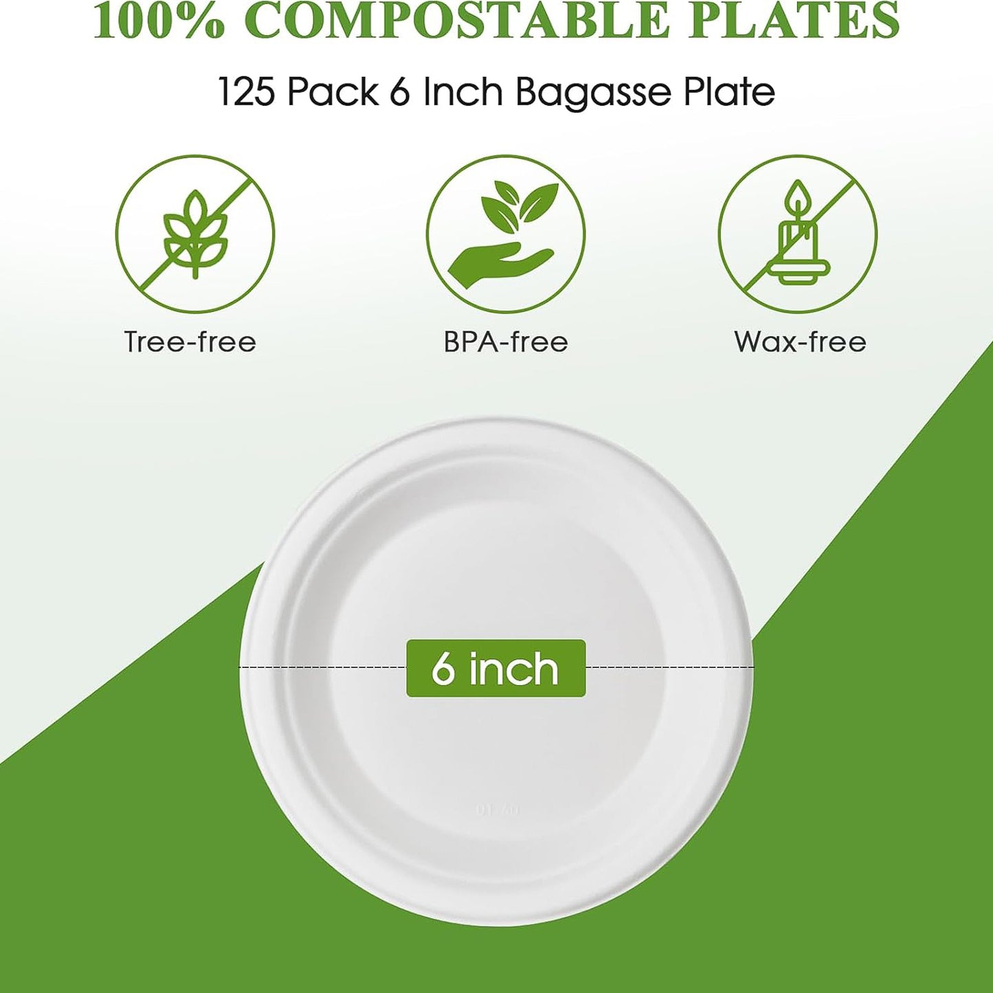Eco-Friendly 6 Inch Bagasse Plates - 10 Pcs Pack - Happy Price - Image 3