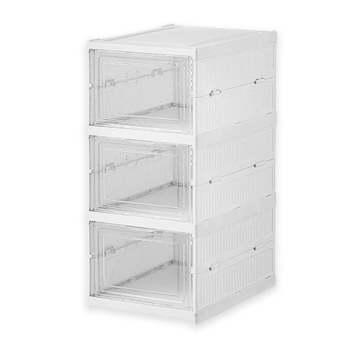 Stackable Multifunctional Storage For Clothes Foldable Drawer Shelf Basket Utility Cart Rack Storage Organizer Cart For Kitchen Pantry Closet Bedroom Bathroom Laundry (3 Layer 1 Pc) - Happy Price - Image 4