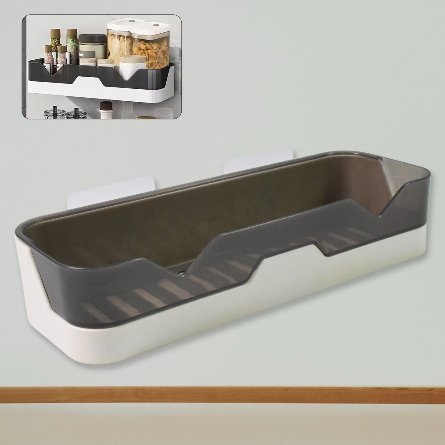 Wall Mounted Adhesive Bathroom Shower Caddy  Shelf  Plastic (1 Pc) - Happy Price - Image 2
