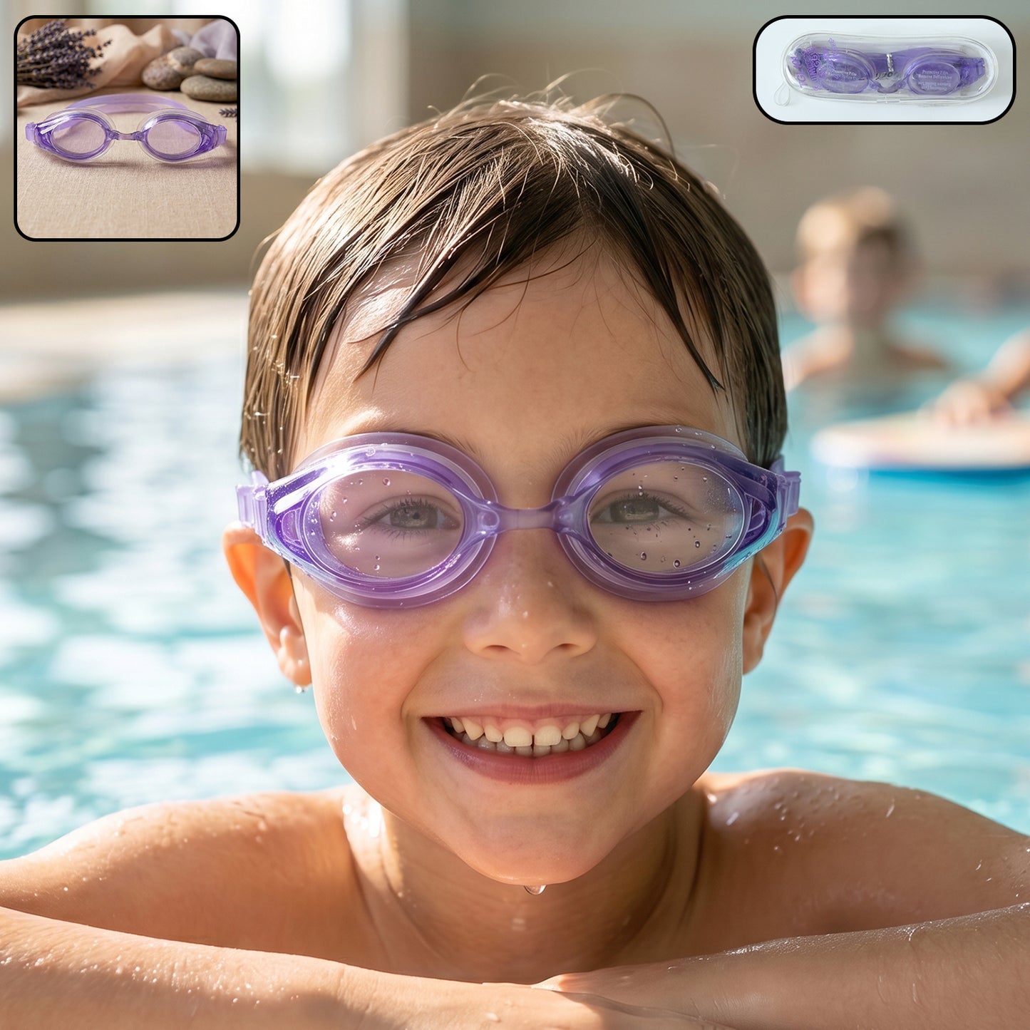 Kids Lightweight Swimming Goggles With Flexible Frame And Leak-proof Seal   1 Pc