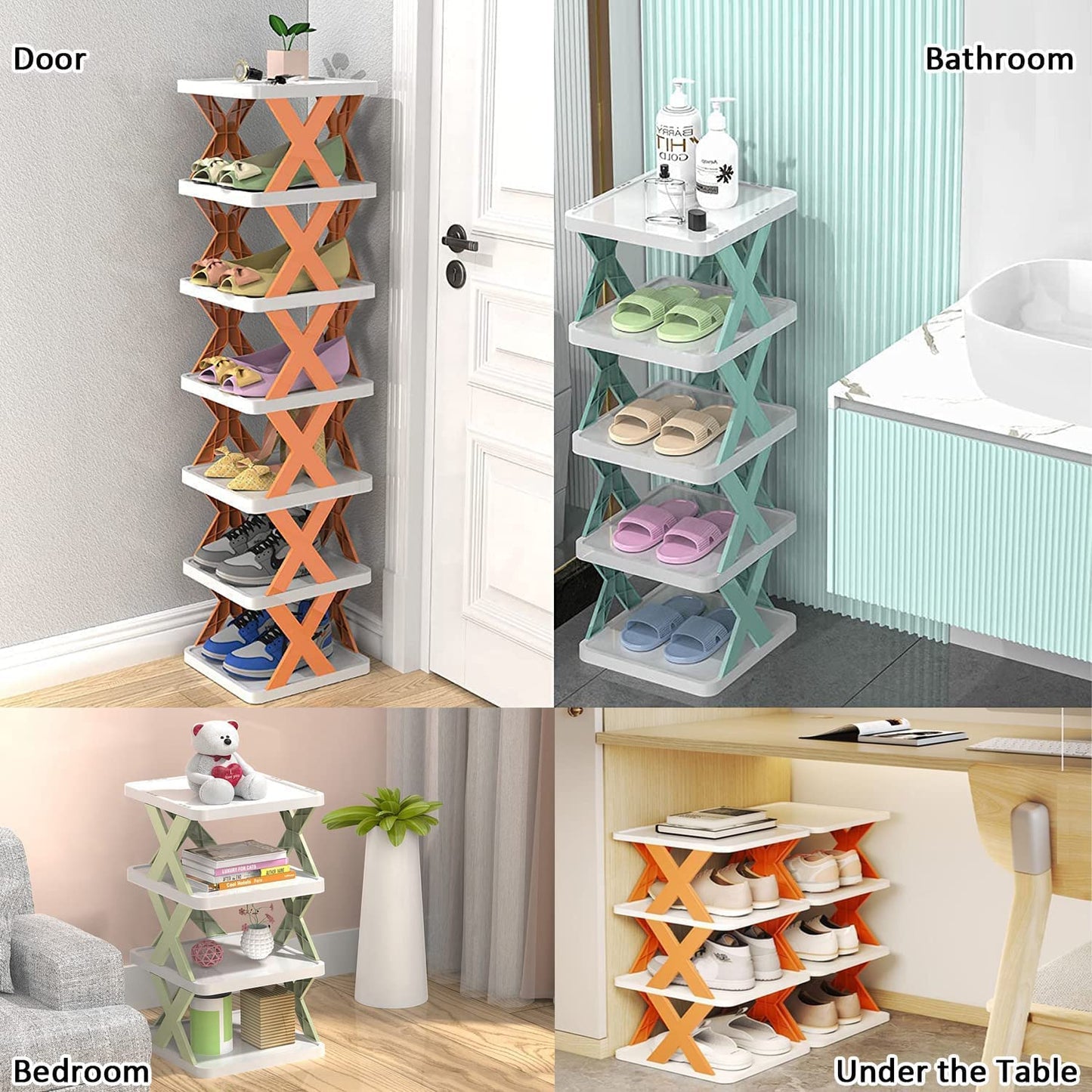 Smart Shoe Rack With 6 Layer Shoes Stand Multifunctional Entryway Foldable  Collapsible Door Shoe Rack Free Standing Heavy Duty Plastic Shoe Shelf Storage Organizer Narrow Footwear Home - Happy Price - Image 4