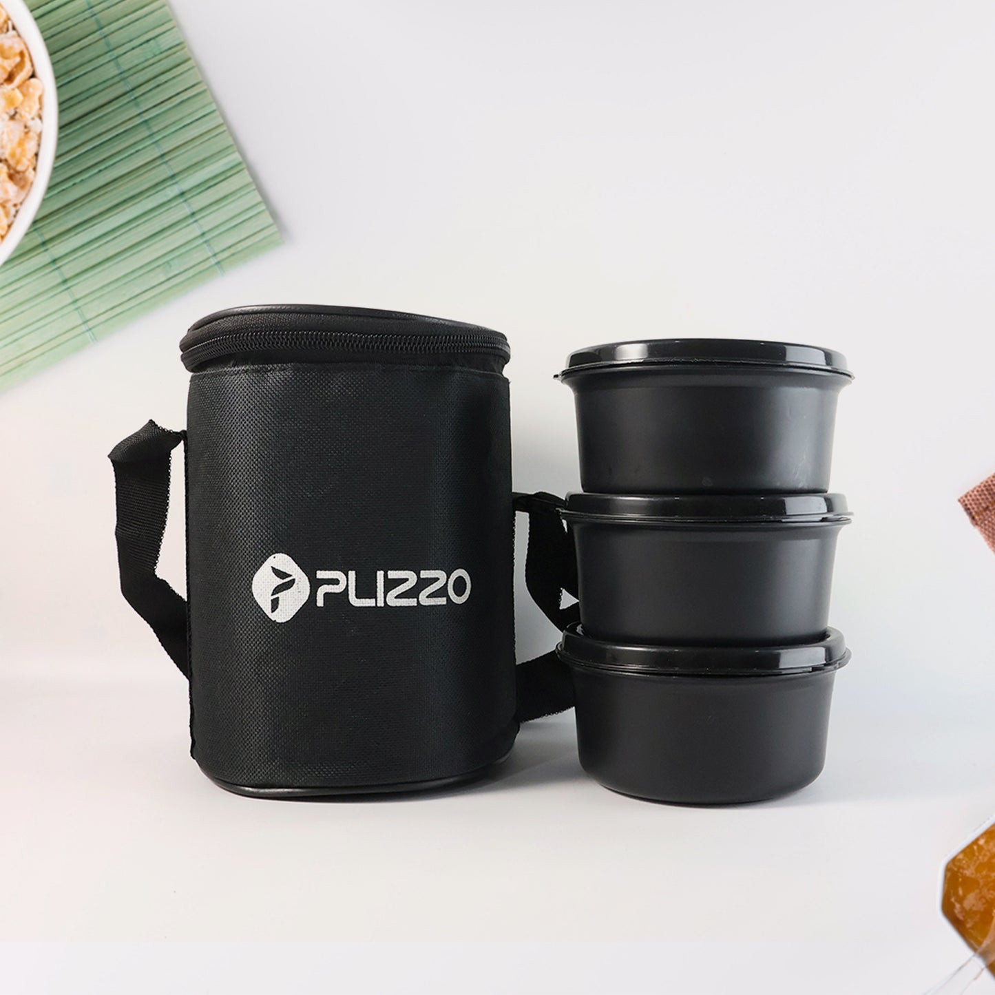 Insulated Stainless Steel Tiffin Lunch Box Set with Bag - 3 Containers - Happy Price - Image 4