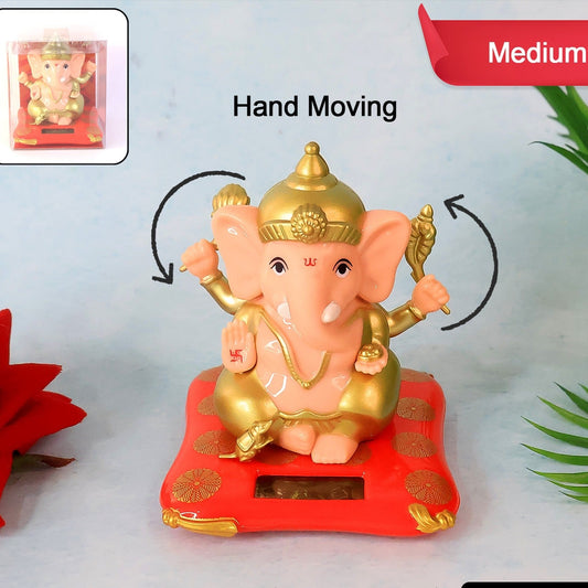 Solar Powered Lord Ganesh Idol - Medium Size Decorative Statue (1 Pc) - Happy Price - Image 1