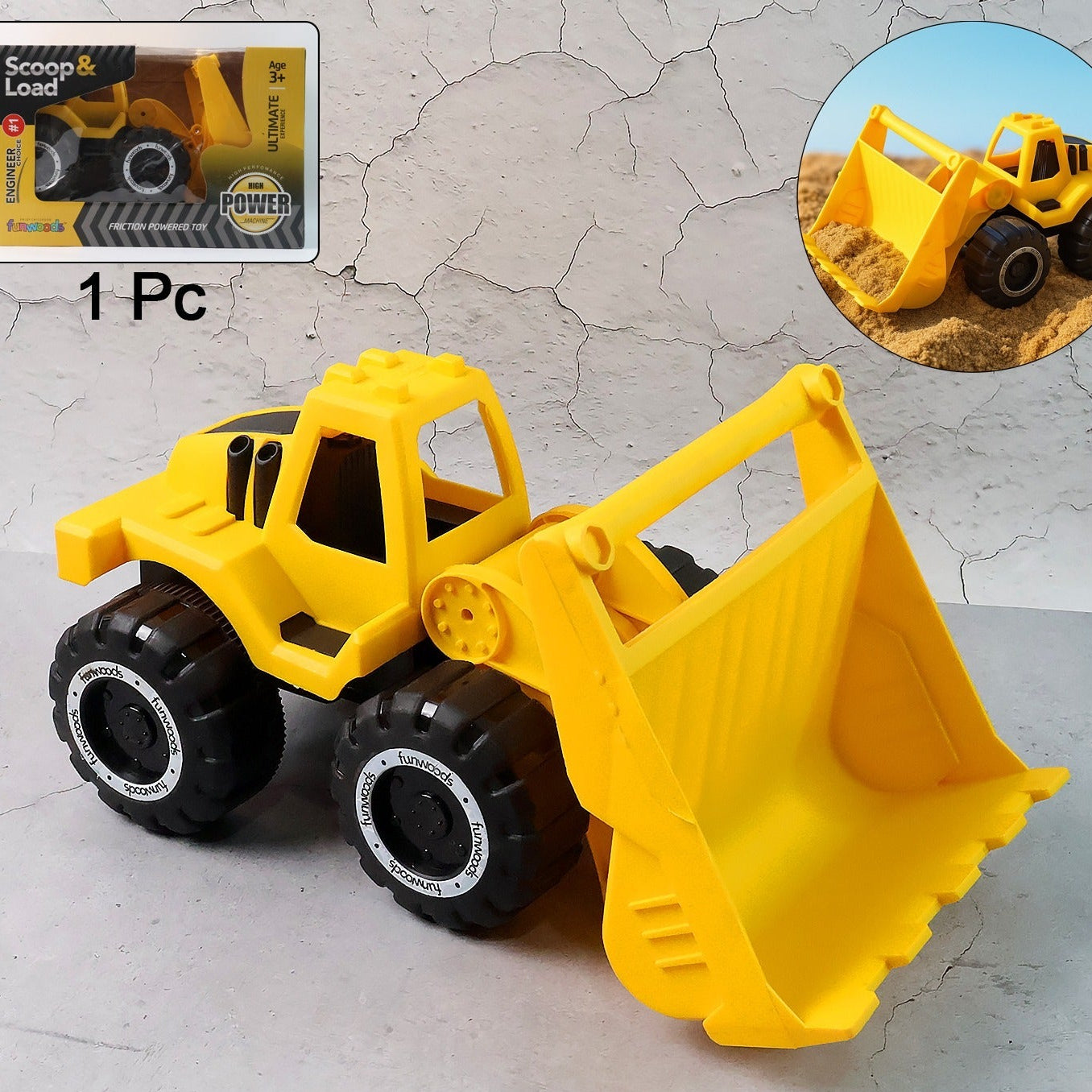 Friction Powered Front Loader Bulldozer Toy - 1 Pc - Happy Price - Image 1