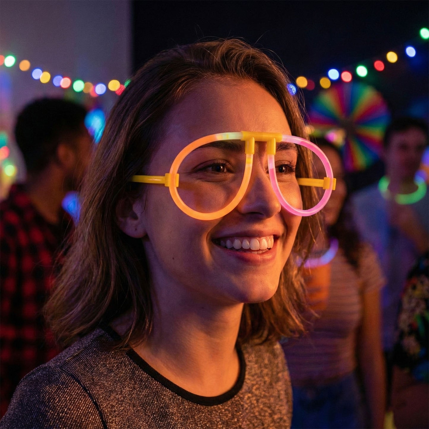 Fun Glow Party Glasses - Luminous Neon Eyewear for Night Events (1 Pc) - Happy Price - Image 3