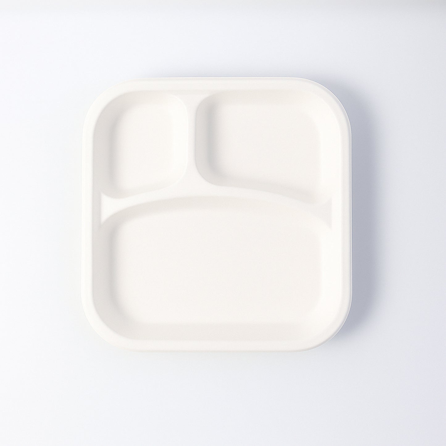 Compostable Bagasse 3-Compartment Square Meal Plates for Parties & Catering - Happy Price - Image 4