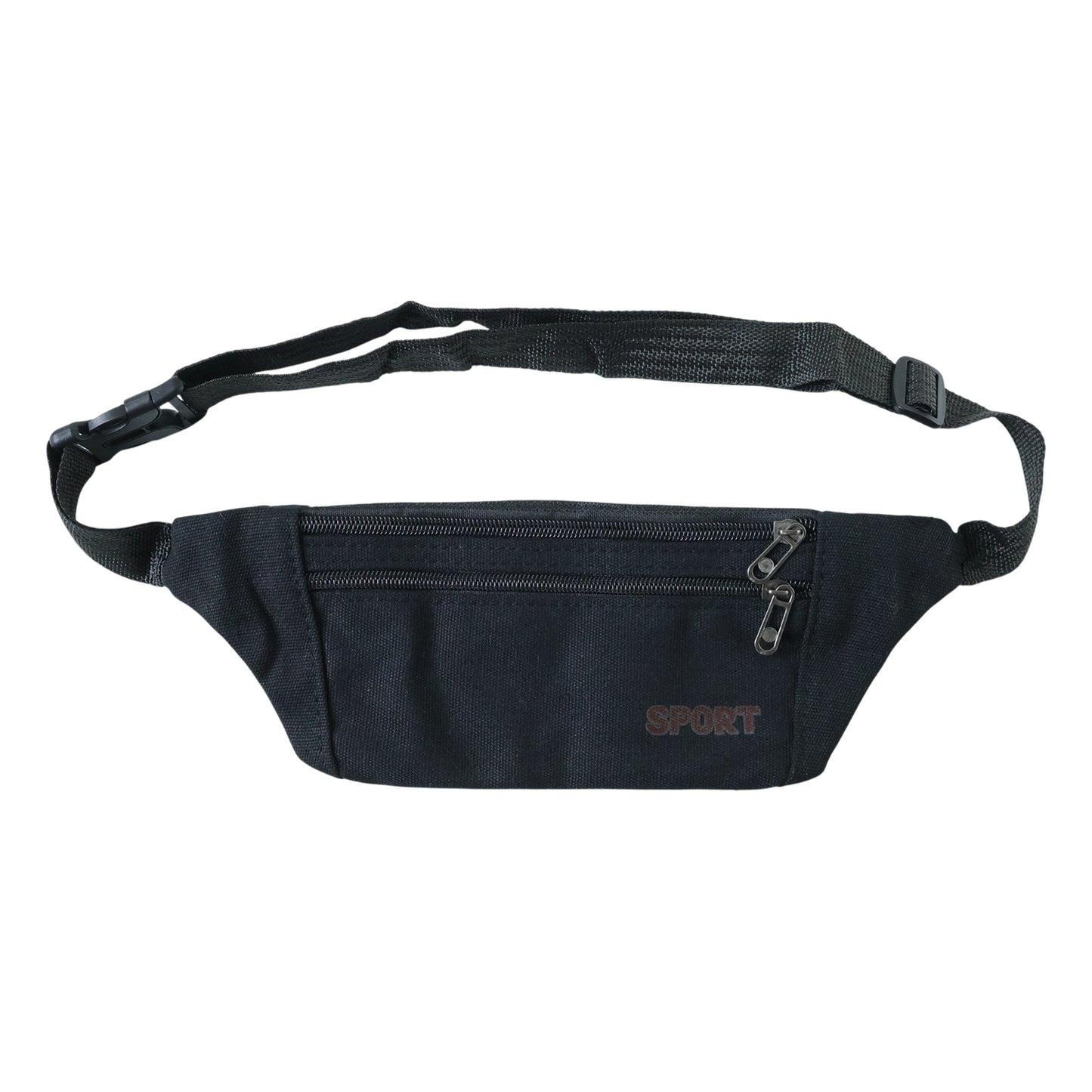 Black Sports Waist Bag (1 Pc) - Adjustable Strap Fanny Pack for Running & Travel - Happy Price - Image 4