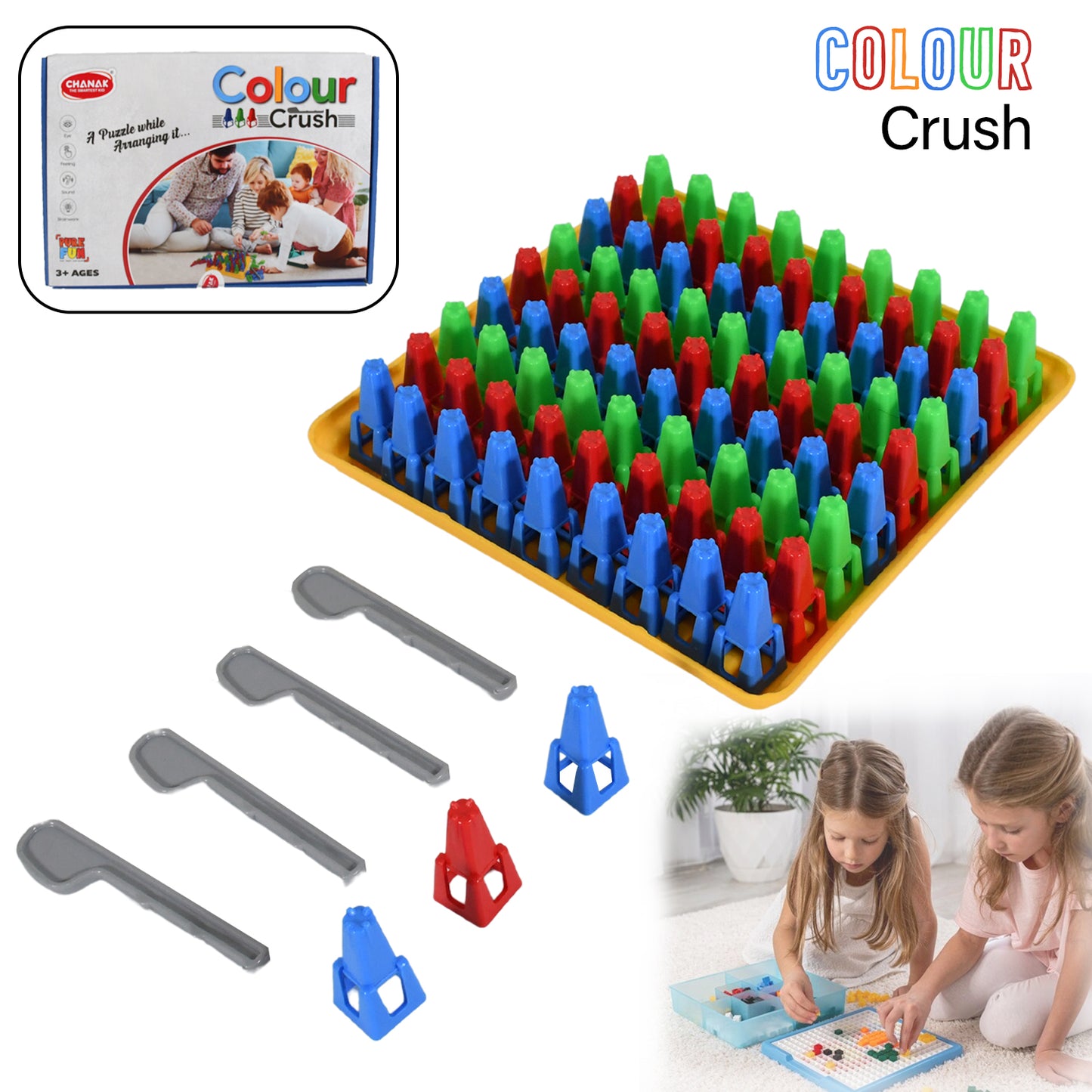 Plastic Color Crush Game Board A Puzzle Game Challenges Educational Board Games Game For Kids  Adults Birthdaygift(1 Set) - Happy Price - Image 6