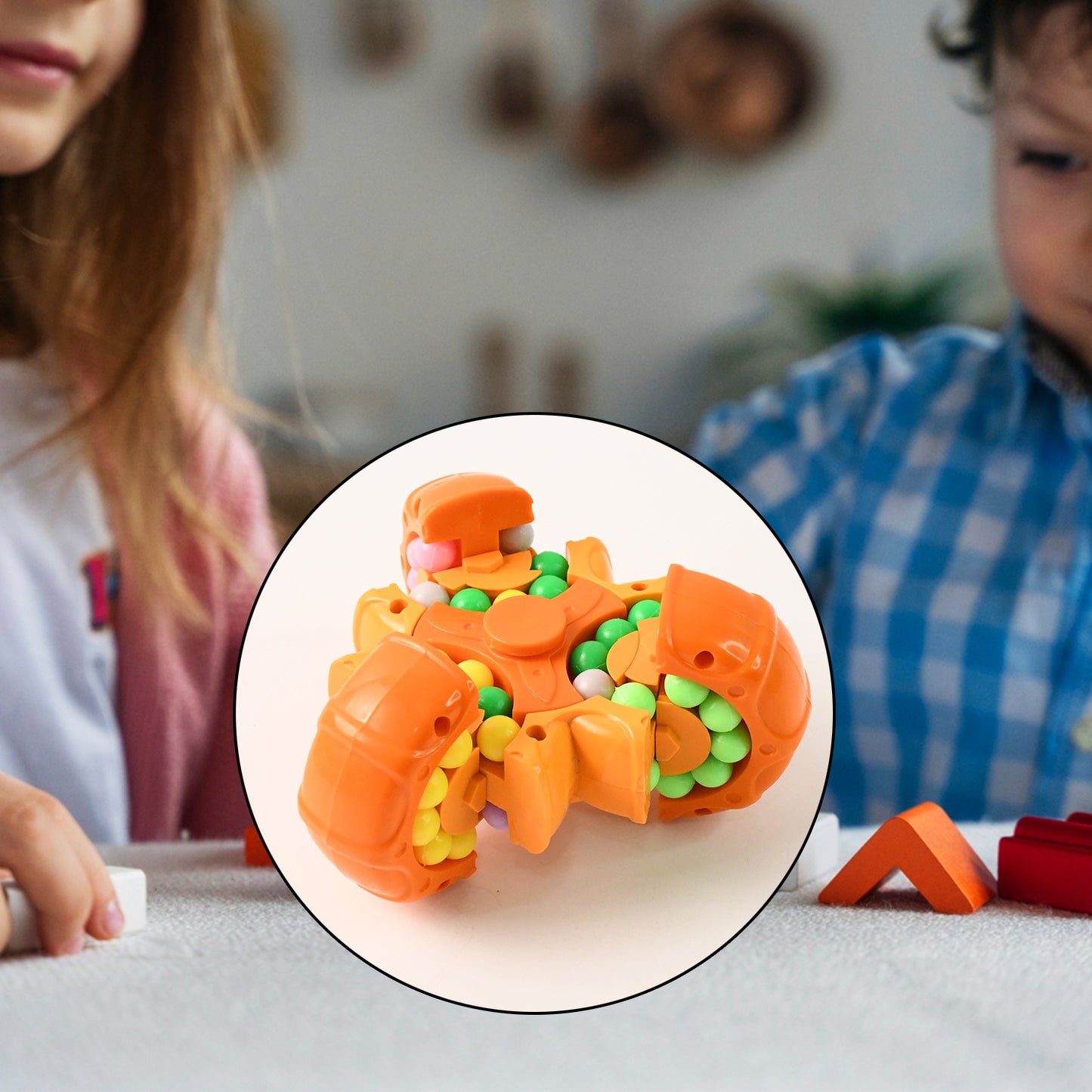 Aditi 3-in-1 Rotating Puzzle Ball Toy for Kids - Color Sorting & Fidget Spinner - Happy Price - Image 4