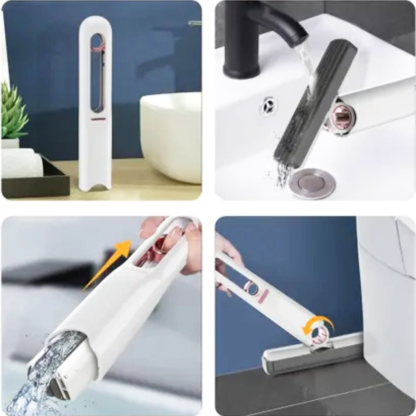 Compact Self-Squeeze Mop with PVA Sponge Head - Ideal for Quick Home Cleaning - Happy Price - Image 4