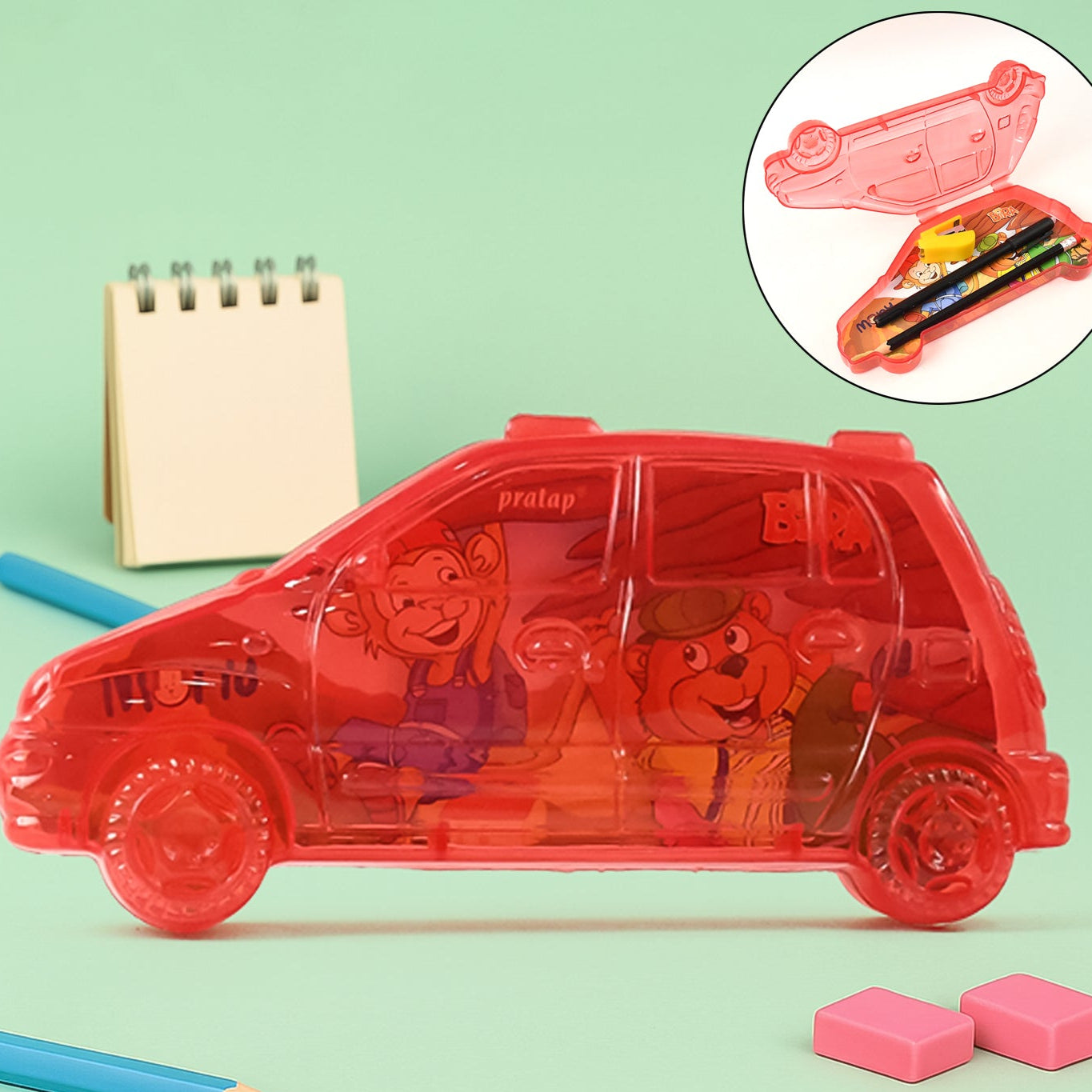 Car Shape Plastic Compass Box For Kids (1 Pc) - Happy Price - Image 1