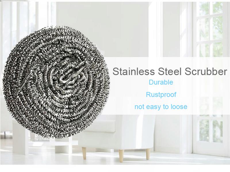 Round Shape Stainless Steel Scrubber (Pack Of 6) - Happy Price - Image 3