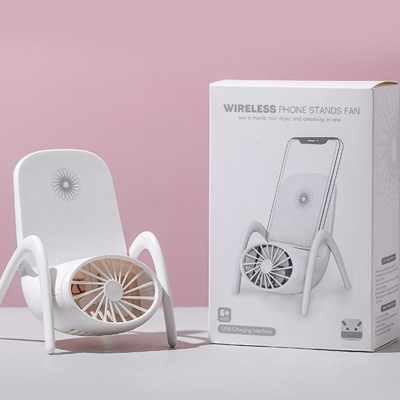 Portable Mobile Phone Holder Fan  Personal Fan Multi- Function Fan Handheld Charging Fan (Battery Not Include) - Happy Price - Image 1