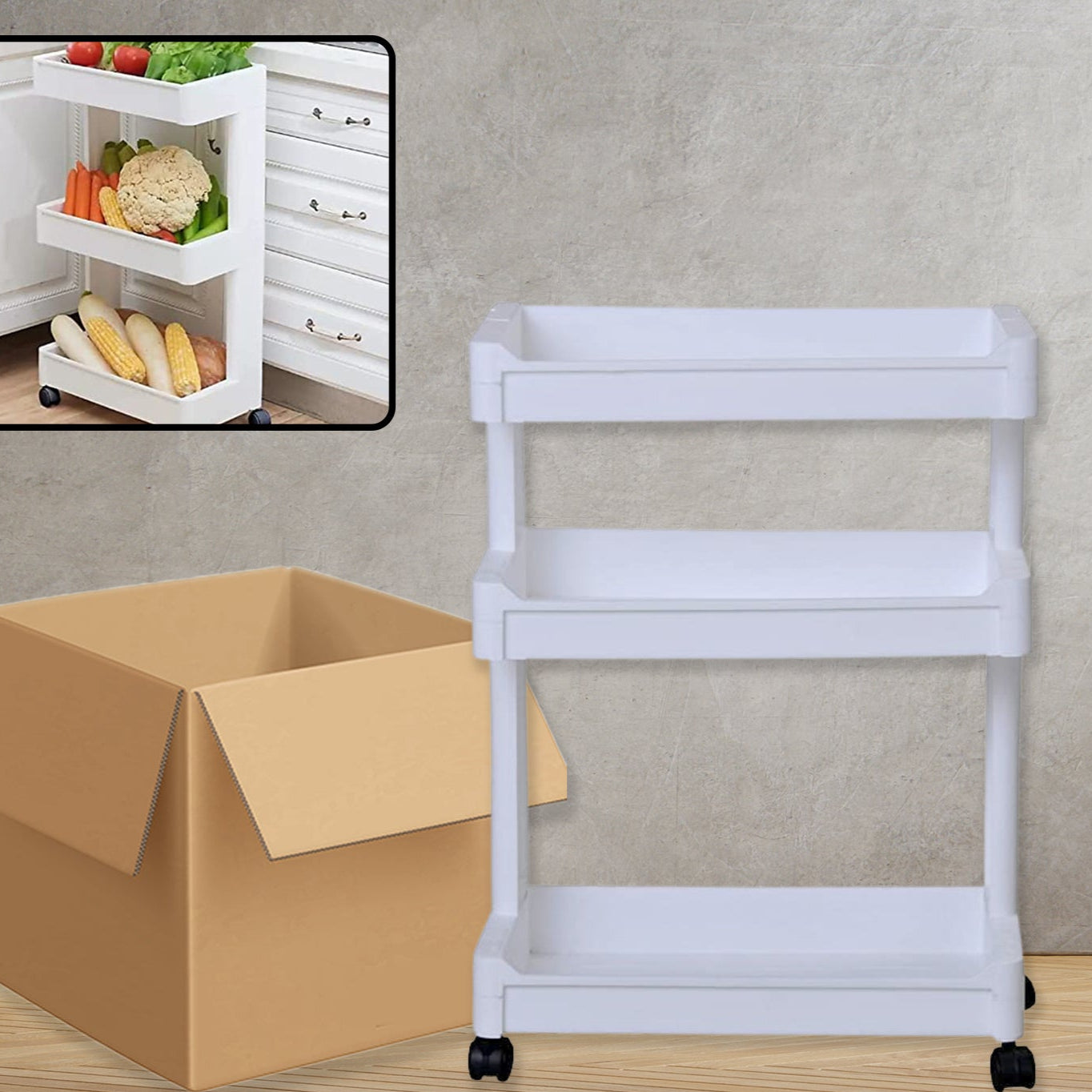 Plastic Serving Trolley Kitchen Bar Cart For Bar Living Room - Happy Price - Image 1